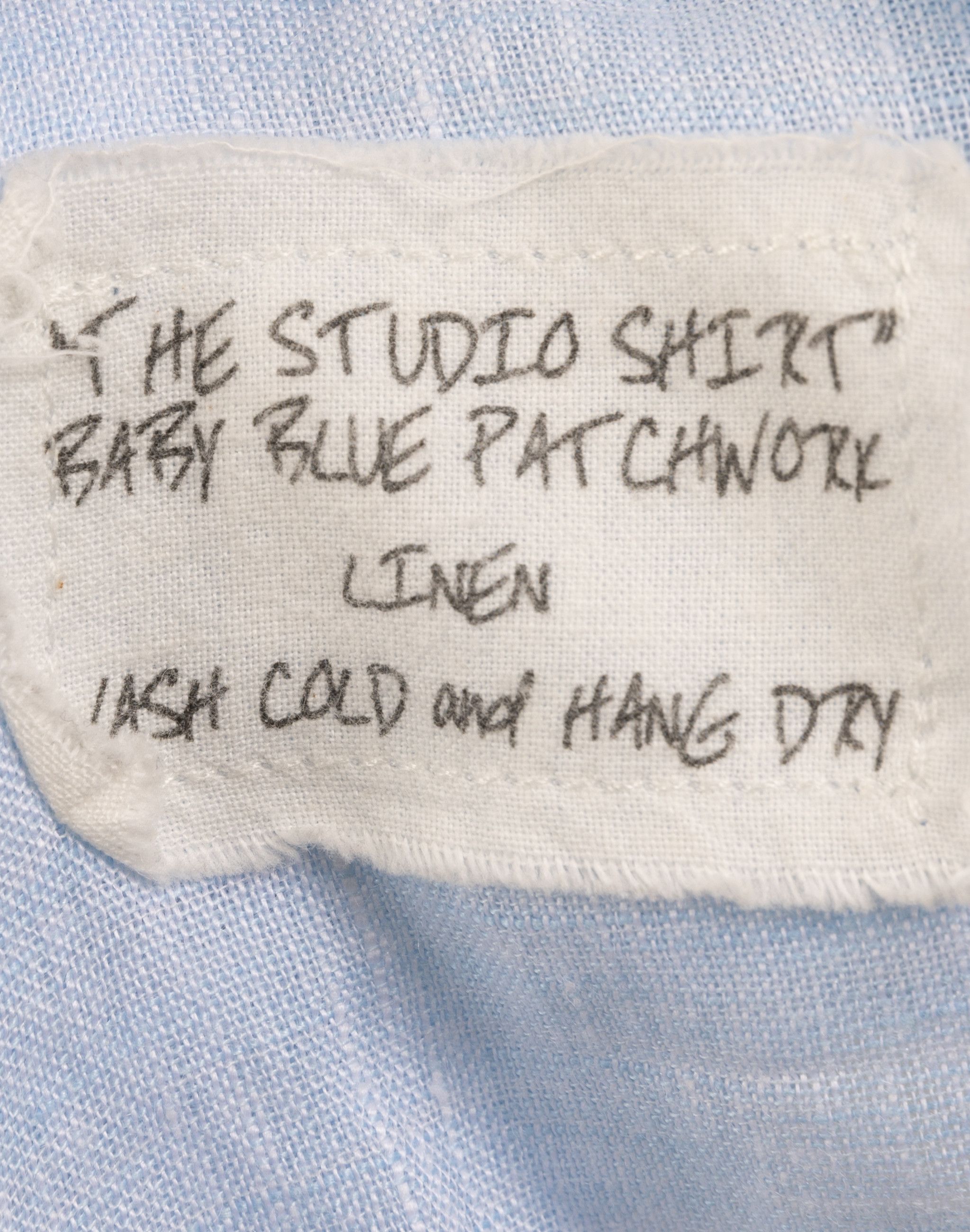 Greg Lauren "The studio shirt" baby blue patchwork linen Size US S / EU 44-46 / 1 - 7 Thumbnail