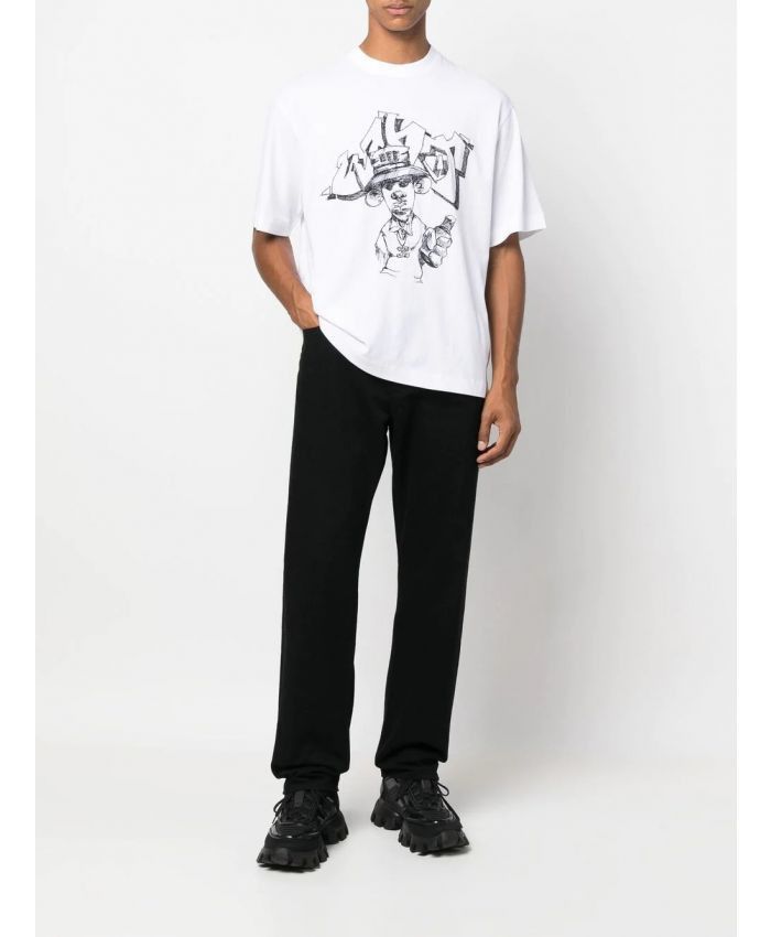 Off-White o1gr1nt0425 Graff Freest Over Skate T-Shirt in White Size US XS / EU 42 / 0 - 3 Thumbnail