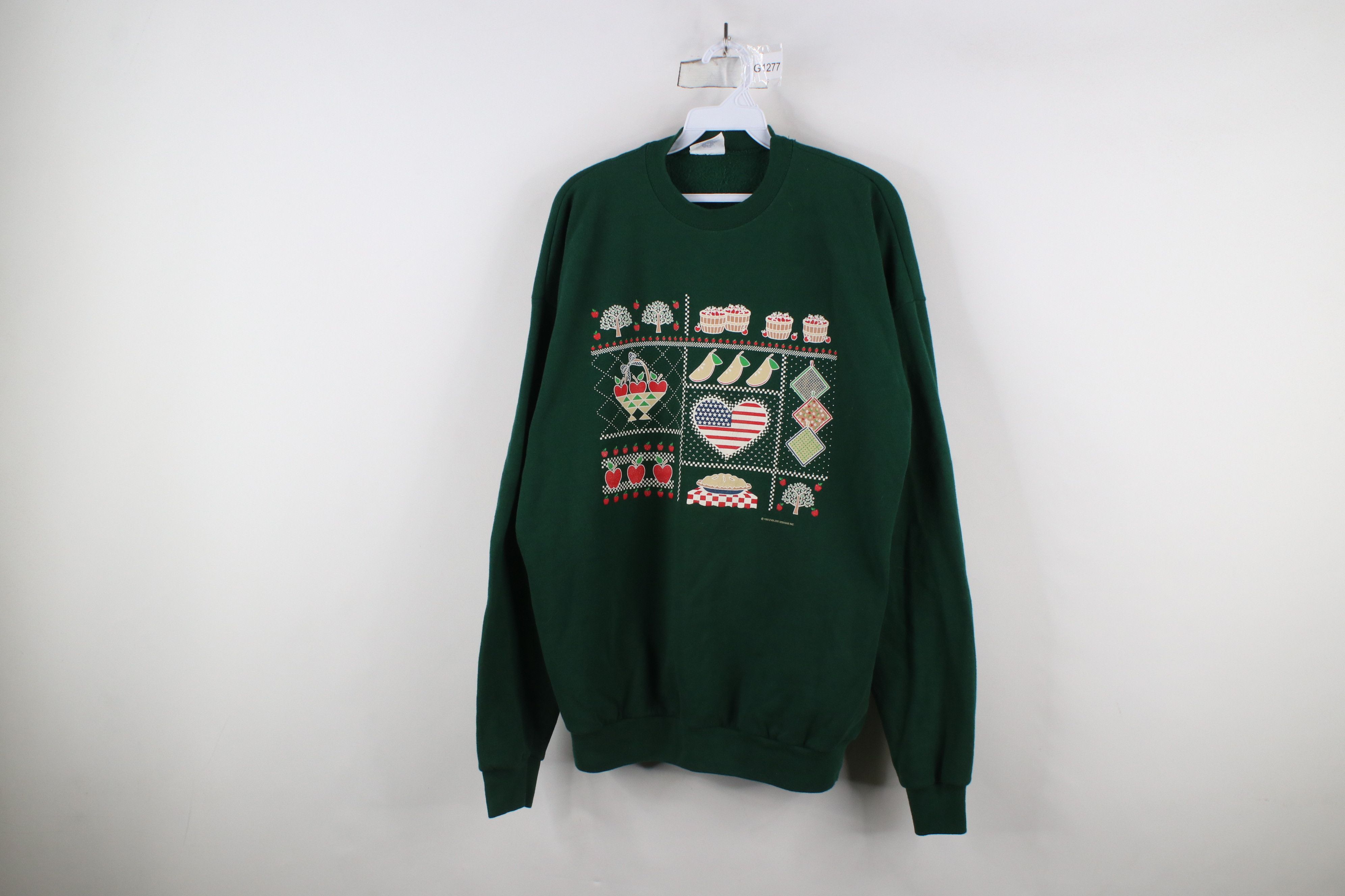 Vintage Vintage 90s Country Farmhouse Pie Heart Sweatshirt USA Size XL / US 12-14 / IT 48-50 - 1 Thumbnail