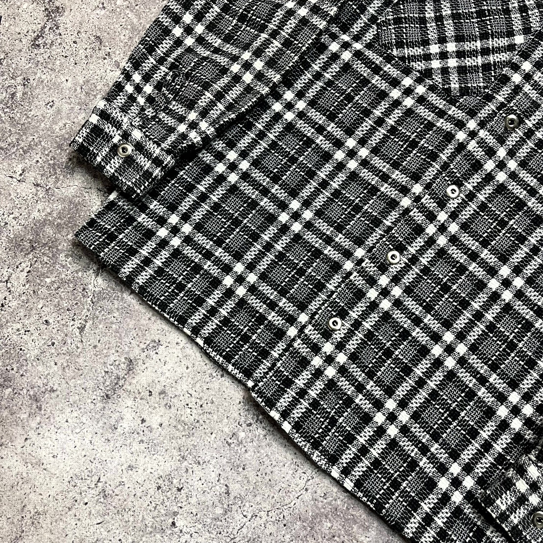 Vintage Vintage Italian Wool Check Overshirt Black White Size M Size US M / EU 48-50 / 2 - 2 Thumbnail