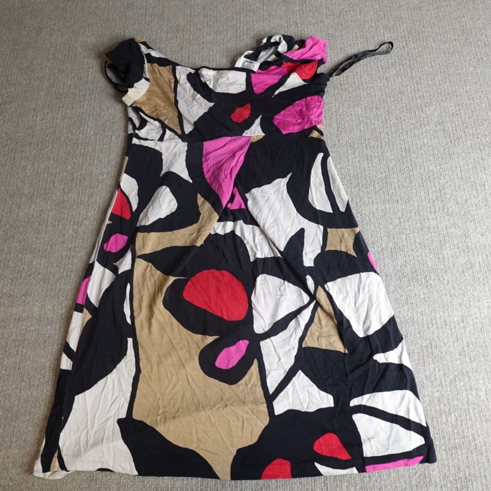 Diane von Furstenberg Diane von Furstenberg Dress 8 White Beige Pink Wrap 100% Silk Silk Wrap Dress Short Sleeve Knee Length Womens Vintage No Size M / US 6-8 / IT 42-44 - 2 Thumbnail
