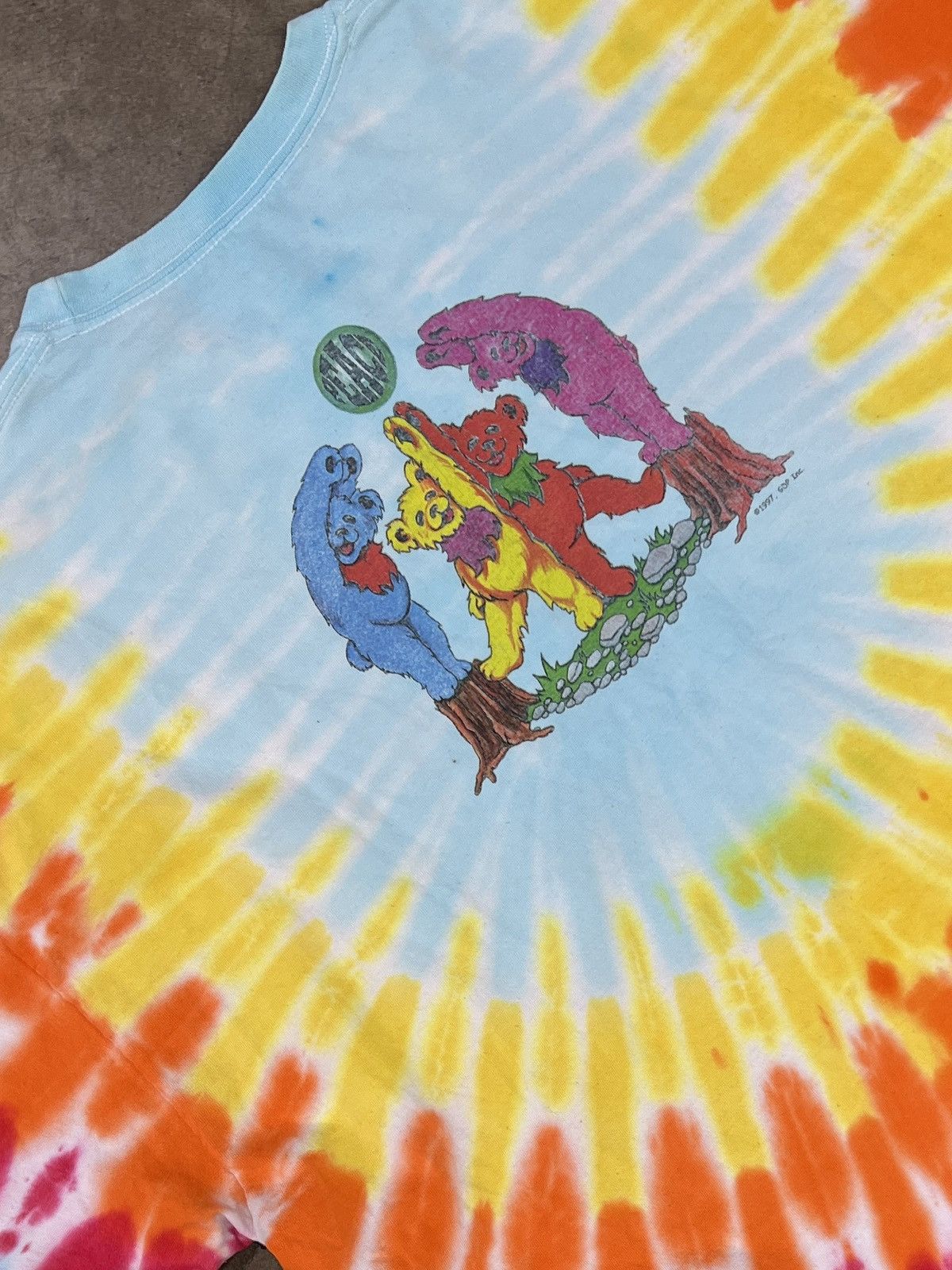 Band Tees Vintage 90s 1997 Grateful Dead Peace Bear Forest Tee XXL Size US XXL / EU 58 / 5 - 4 Thumbnail