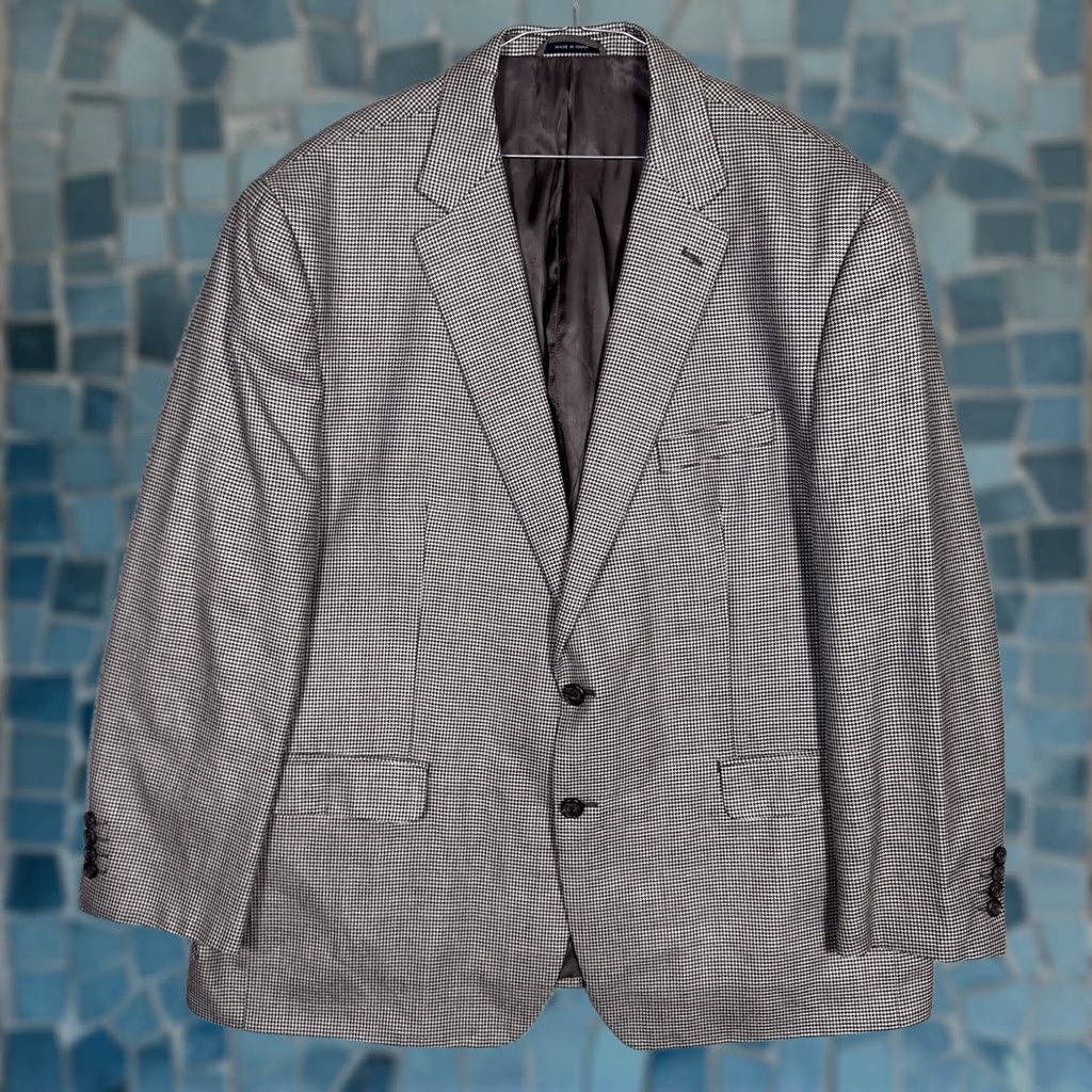 Ralph Lauren Ralph Lauren Blazer Men 50R Silk Wool Houndstooth Sport Coat Suit Jacket Size 50R - 1 Thumbnail