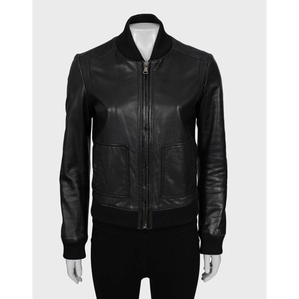 Dolce & Gabbana Dolce & Gabbana Black Leather Bomber Jacket - IT38/XS Size XS / US 0-2 / IT 36-38 - 1 Thumbnail