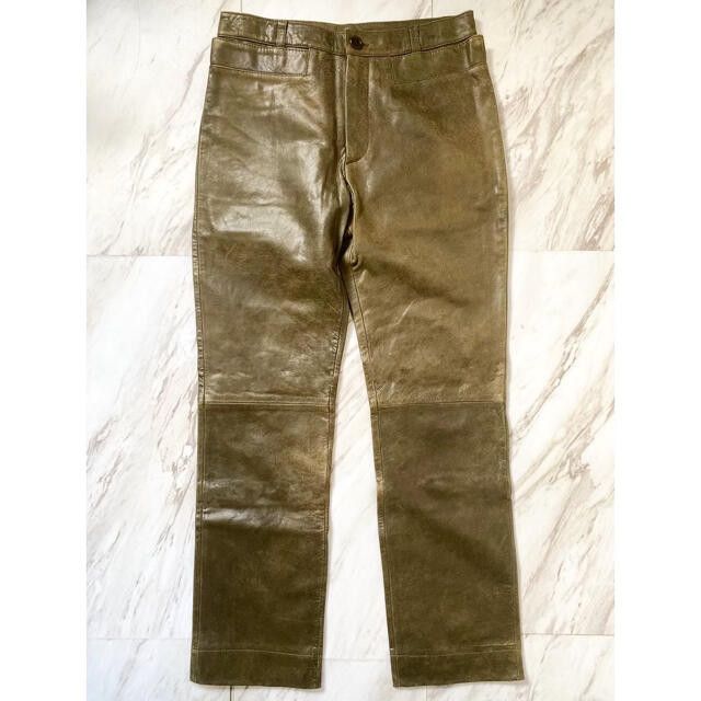 Dirk Bikkembergs Olive Green Bikkembergs Leather Trousers Size US 30 / EU 46 - 1 Thumbnail