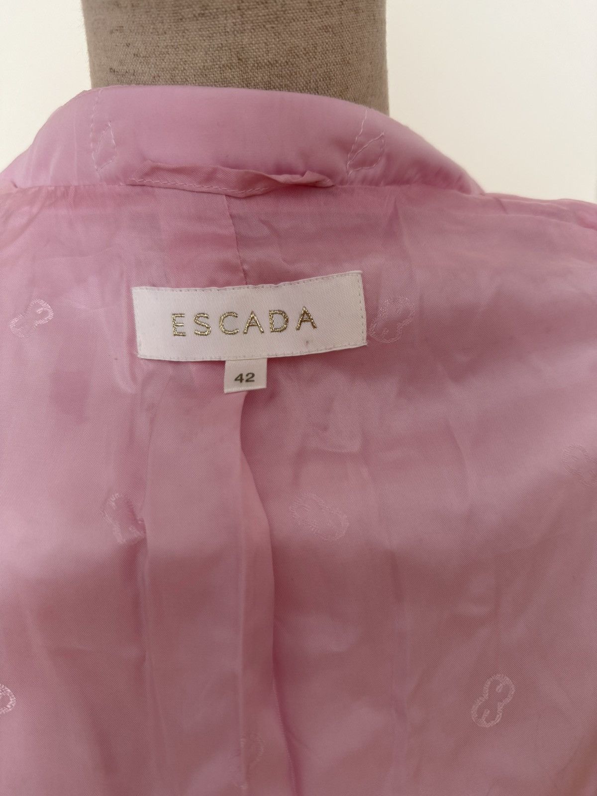 Escada Escada Vintage Quilted Jacket – Pink Satin Size M / US 6-8 / IT 42-44 - 6 Thumbnail