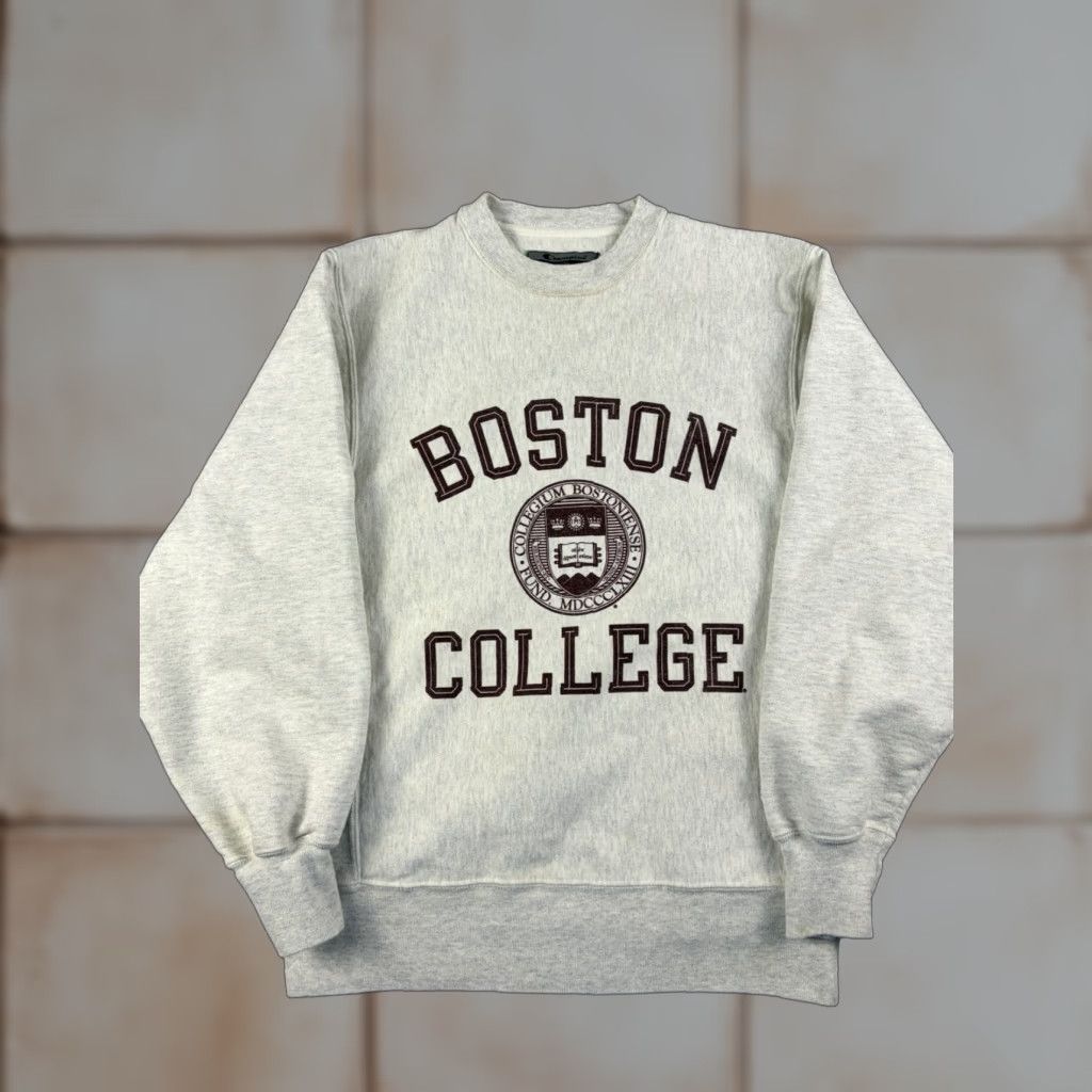 Champion VINTAGE Champion Reverse Weave Sweatshirt Men S Gray Boston College Eagles Pullover Knit Cotton Logo Solid Reversible Updated Size US S / EU 44-46 / 1 - 1 Thumbnail