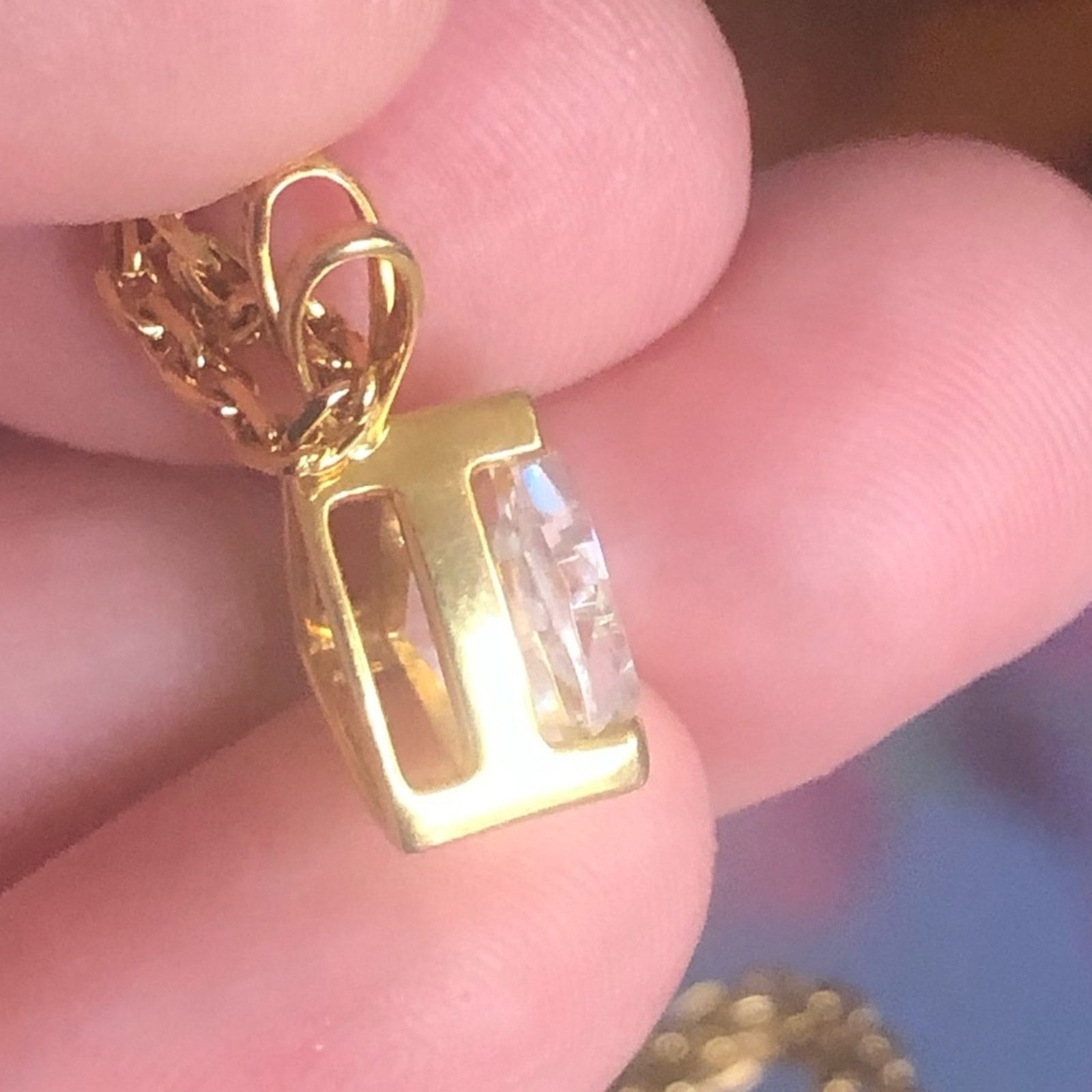 Vintage Vintage prong set triangle clear cubic zirconia necklace Size ONE SIZE - 4 Thumbnail