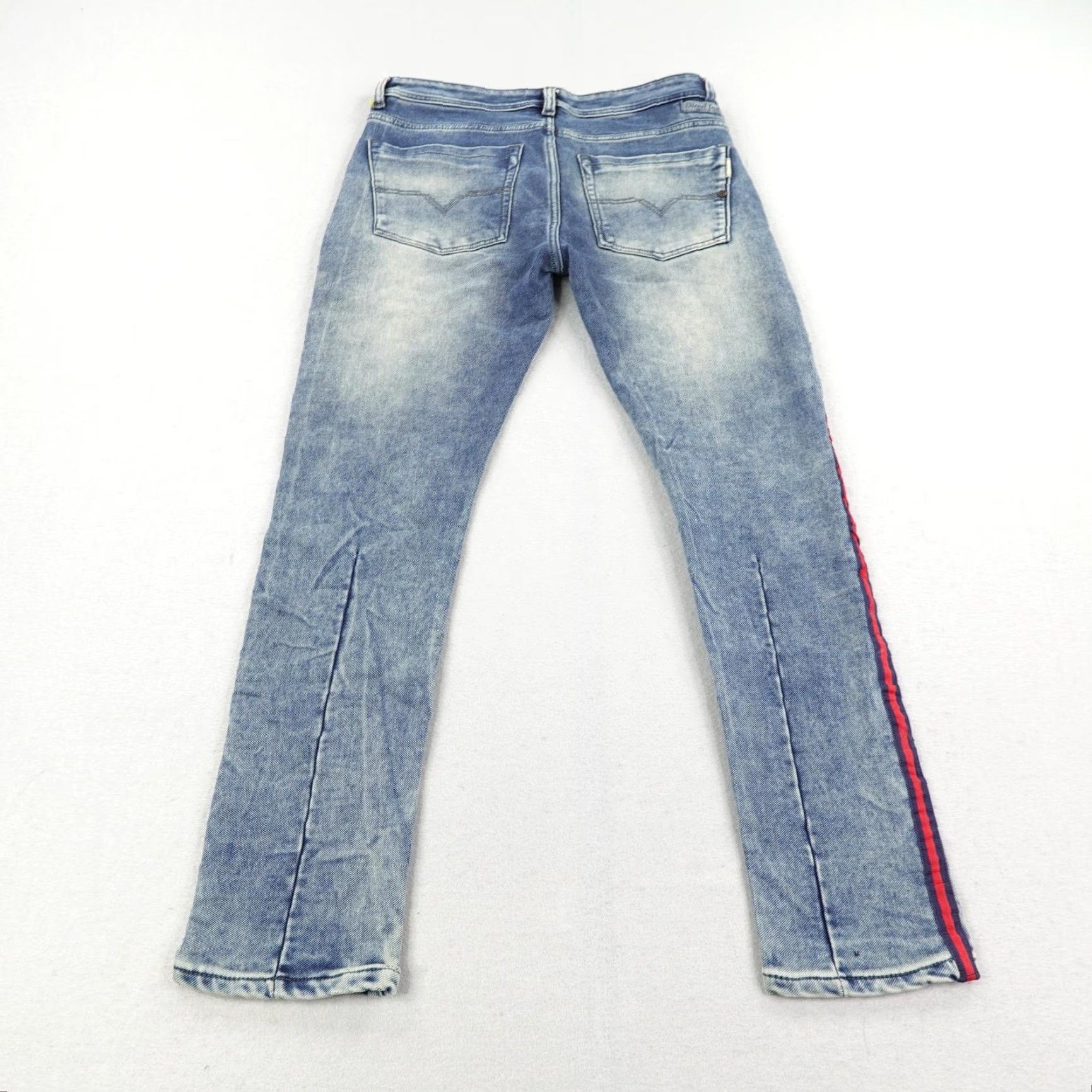 Diesel Diesel Jeans Mens Jeans 32 Blue Denim Side Stripe Straight Leg Denim Faded Pants Size US 32 / EU 48 - 4 Thumbnail