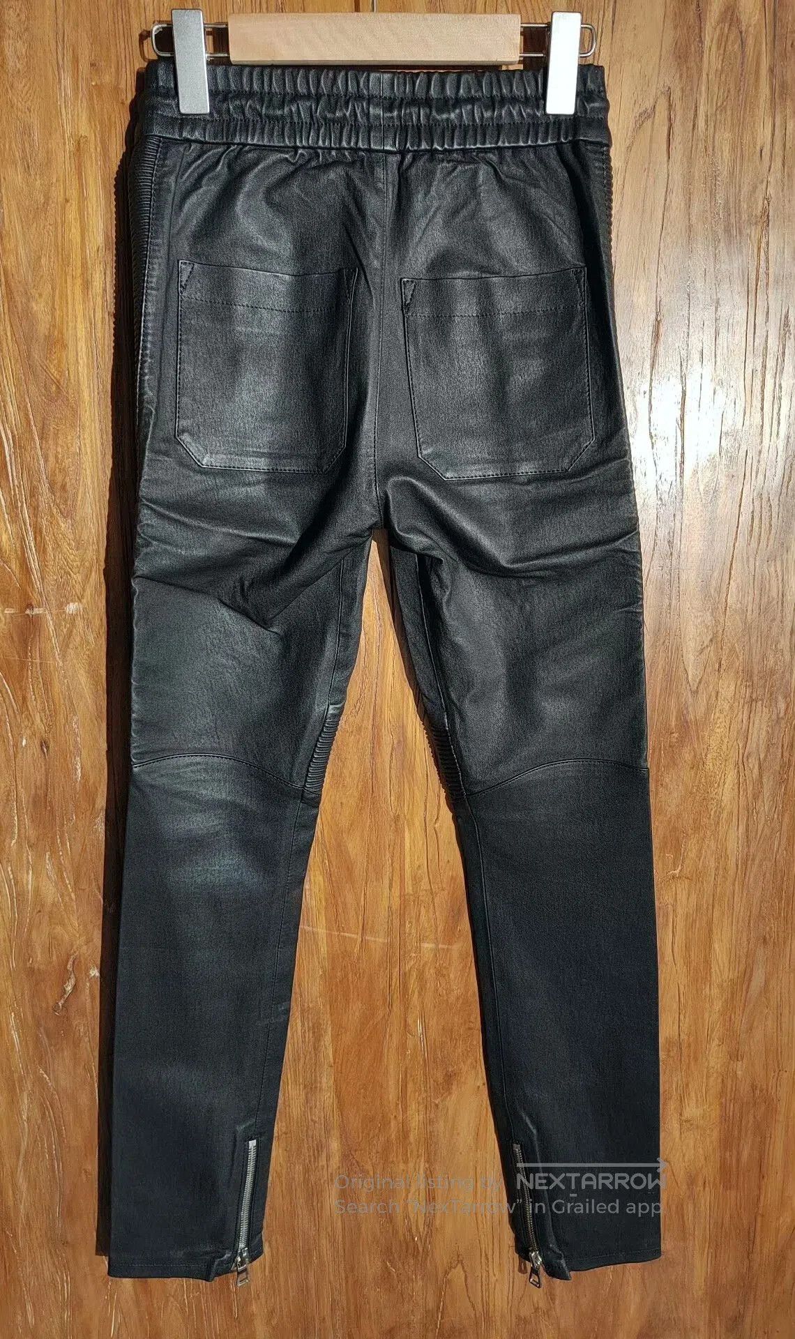 Balmain Balmain Black Leather Pants. Size 22" - 2 Thumbnail