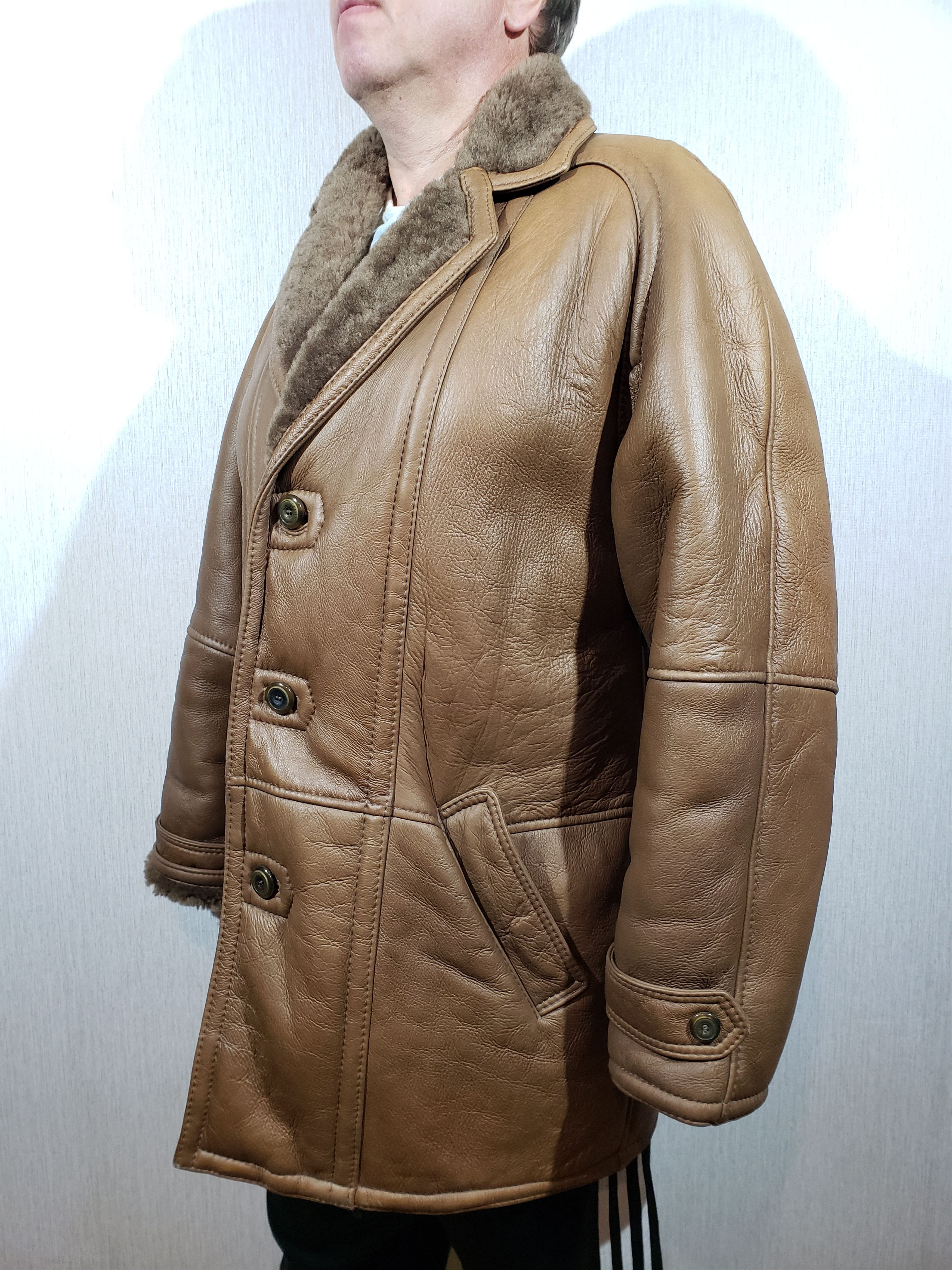Other Brown men's sheepskin coat. Size US L / EU 52-54 / 3 - 3 Thumbnail