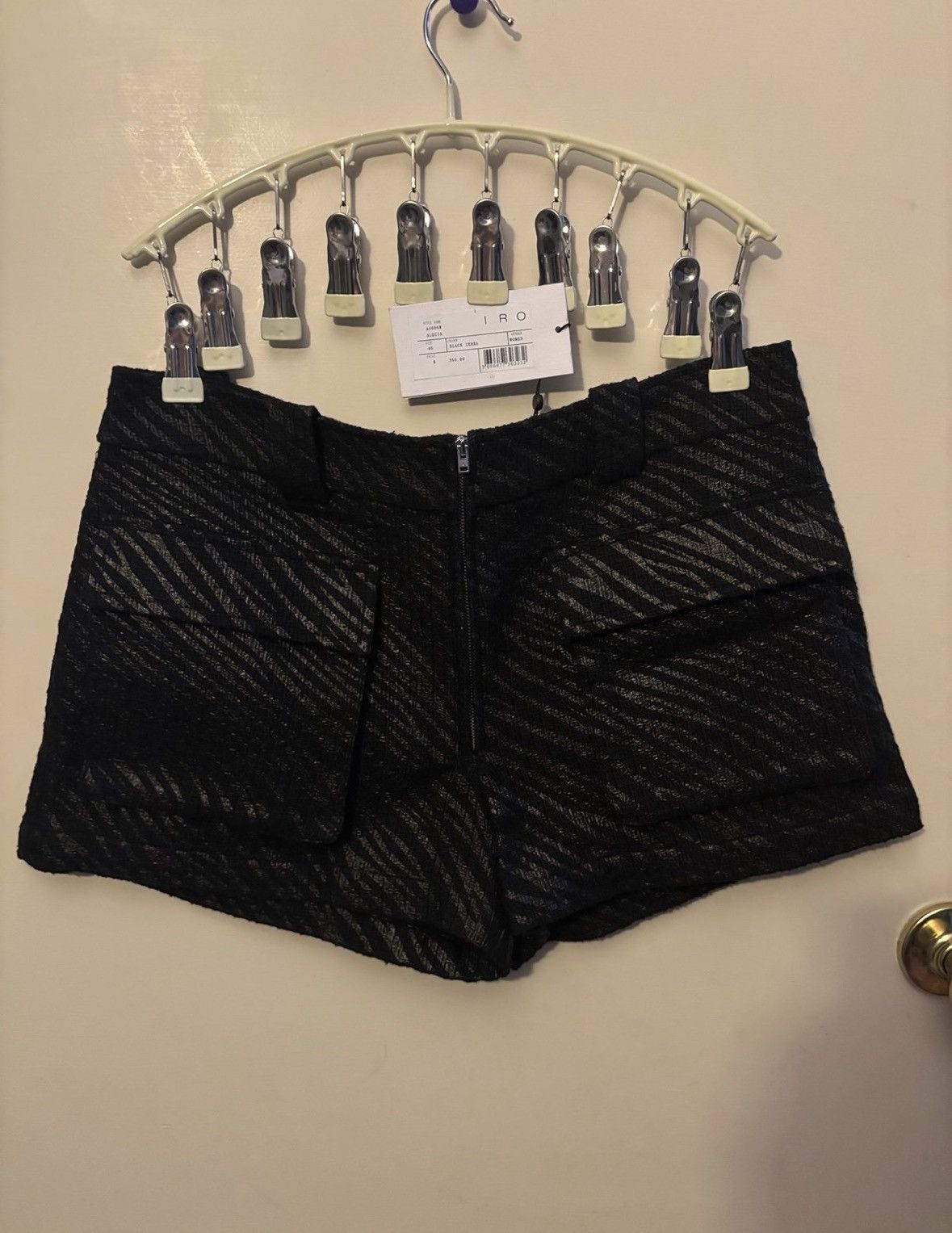 Iro NWT Iro Black Zebra-Print Shorts Size 30" / US 8 / IT 44 - 2 Thumbnail