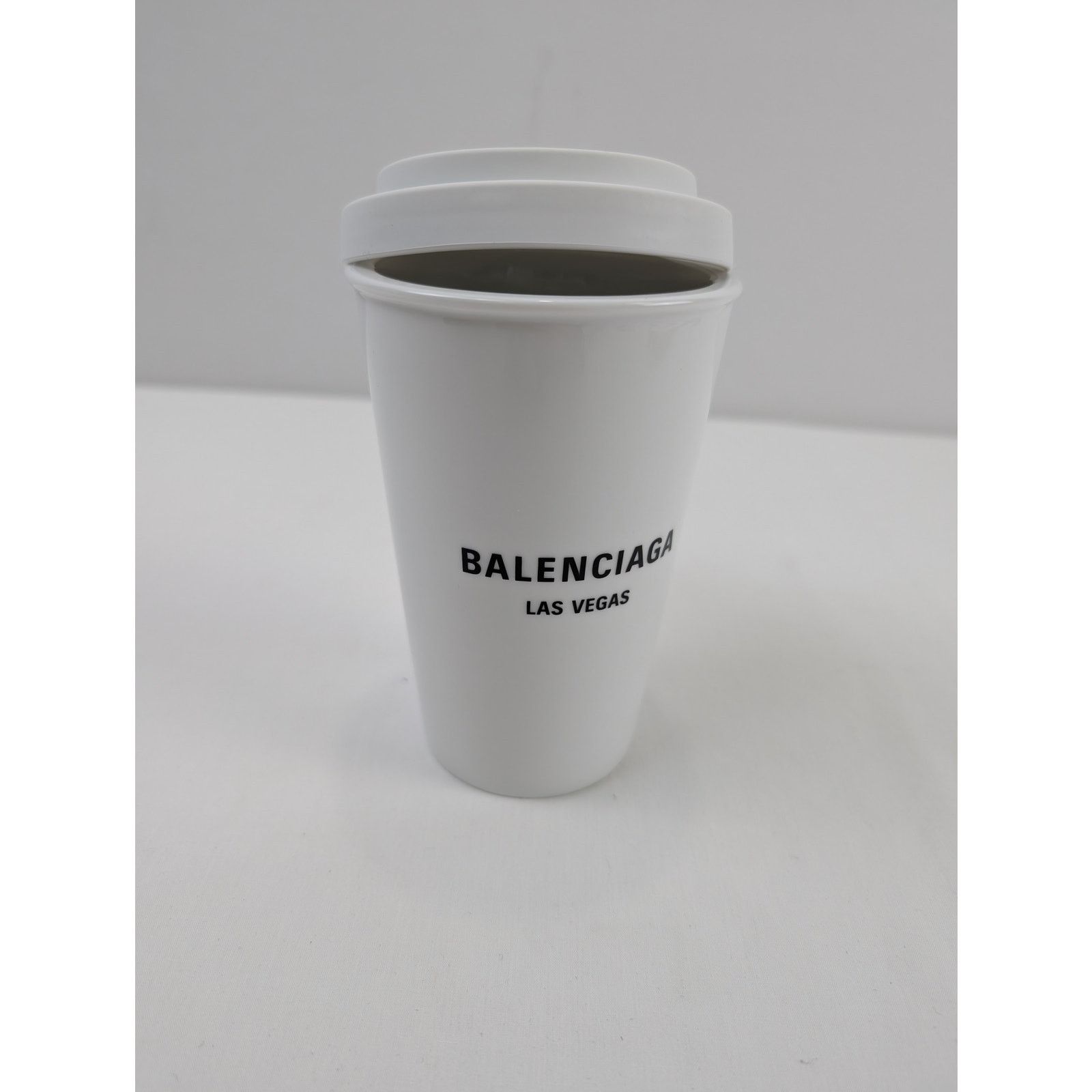 Balenciaga o1rshd1 Size: OS / Las Vegas Porcelain Coffee Cup in White Size ONE SIZE - 3 Thumbnail