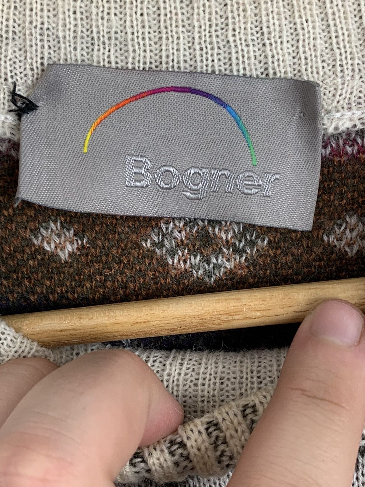 Bogner Bogner Native Pattern Turtleneck Mohair Wool Art Sweater Size XXL / US 16-18 / IT 52-54 - 7 Thumbnail