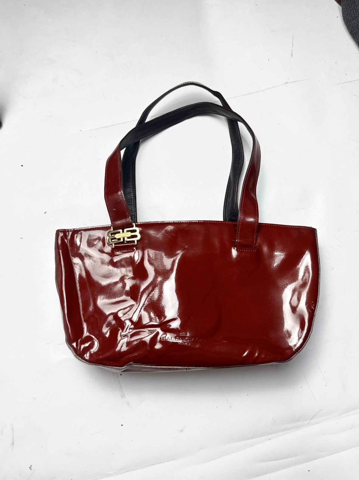 Candy Balenciaga Shoulders Bag Leather Red