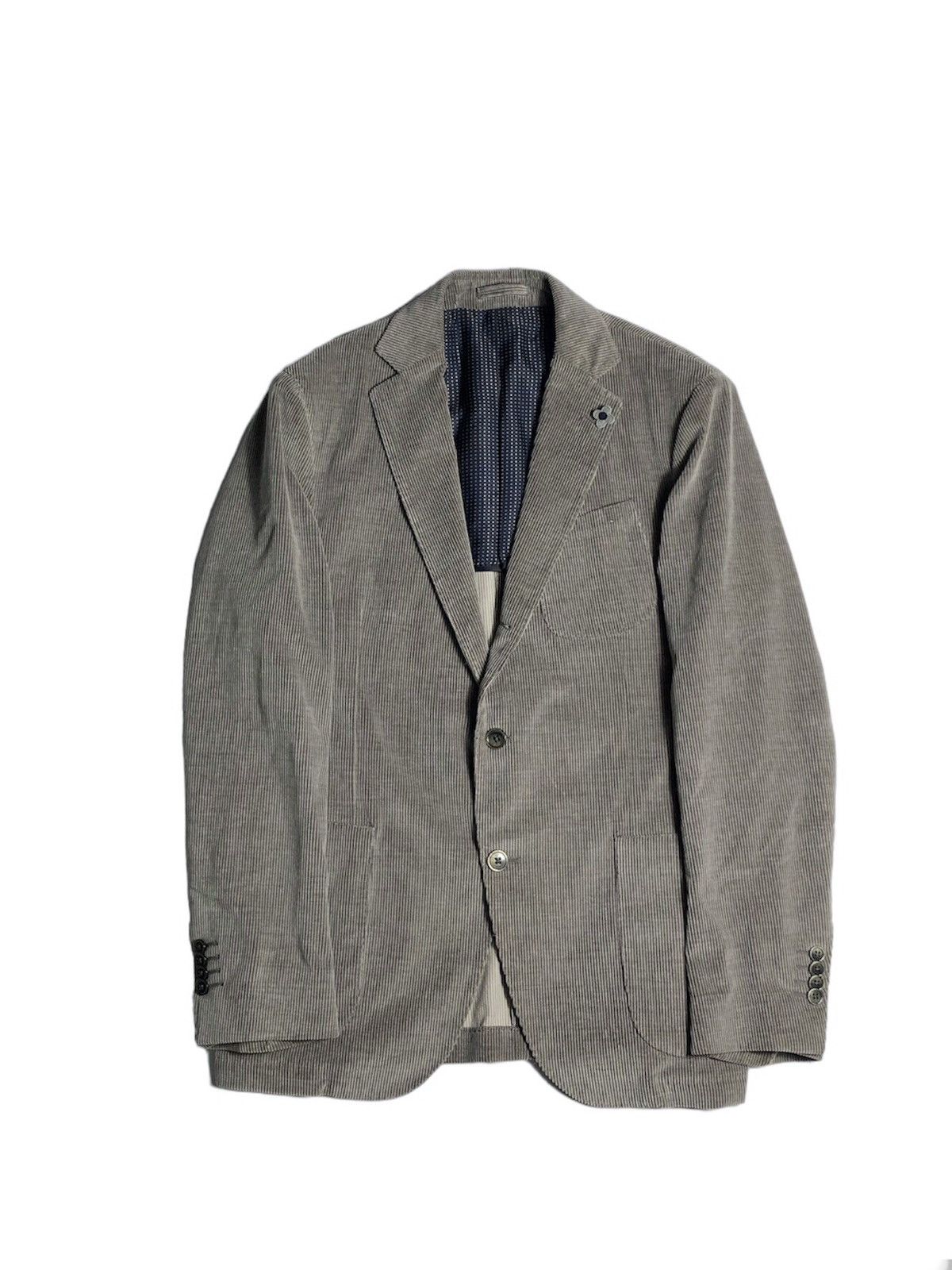 image of Lardini Corduroy Cotton/cashmere Blazer Jacket in Grey, Men's (Size Large)