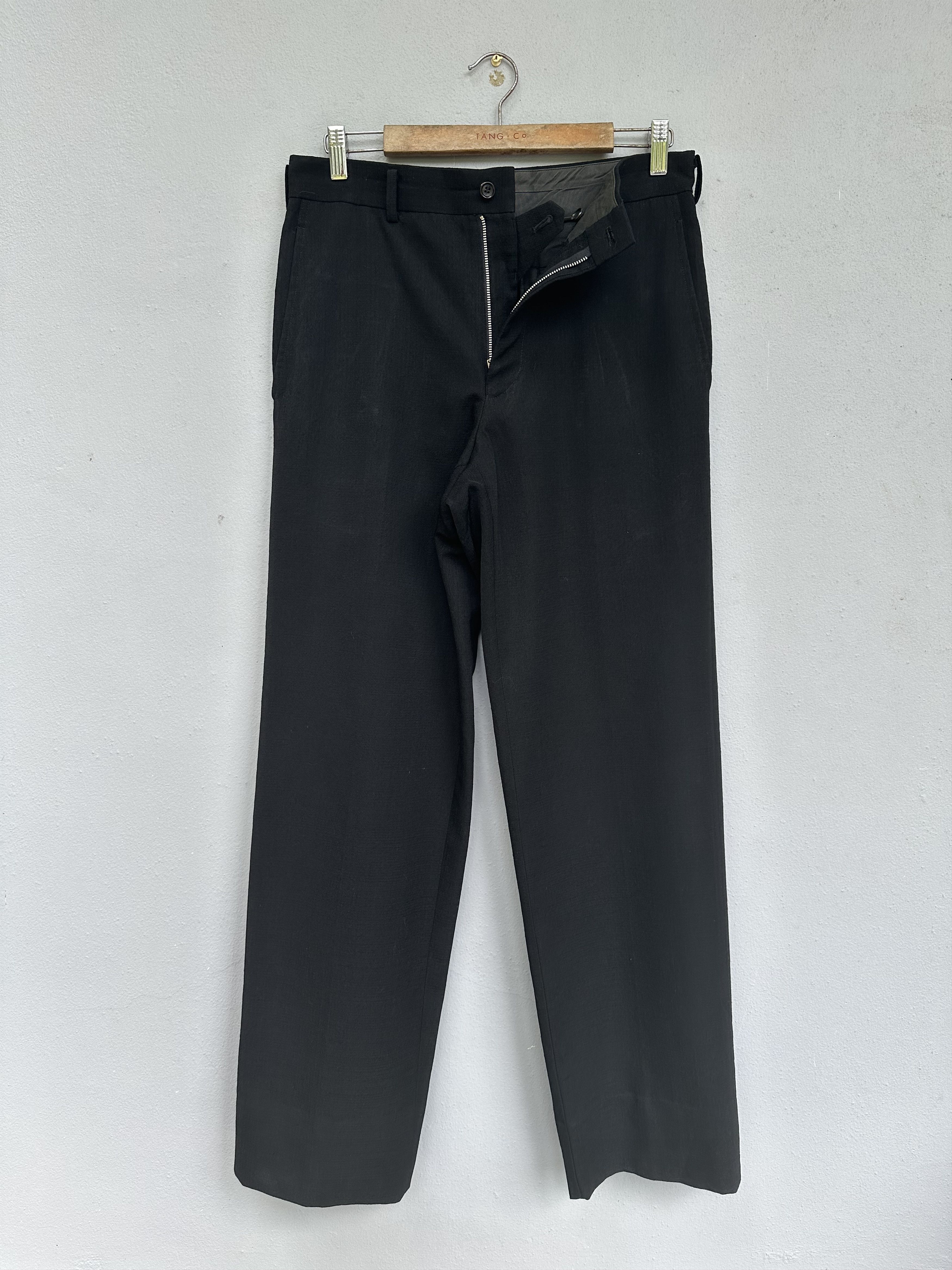 Comme des Garcons Homme Vintage AD01 CDGH Wool Black Baggy Trouser Pant Size US 31 - 1 Thumbnail