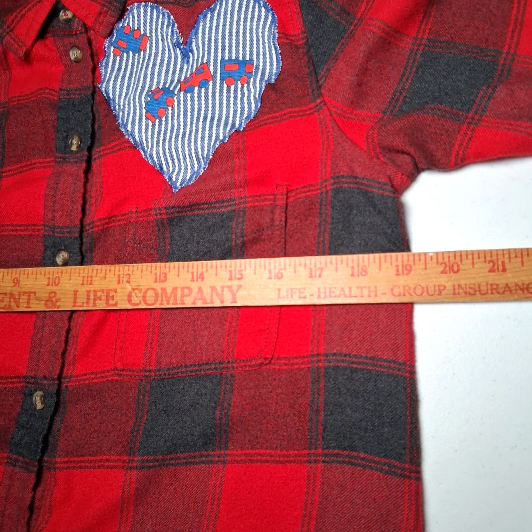 Vintage Reworked American Eagle Shirt Flannel Shirt Women S Red Plaid Patch Pocket One of a Kind Upcycled OOAK Cozy Soft Wear Train Accent Button-Up Vintage? Size S / US 4 / IT 40 - 7 Thumbnail