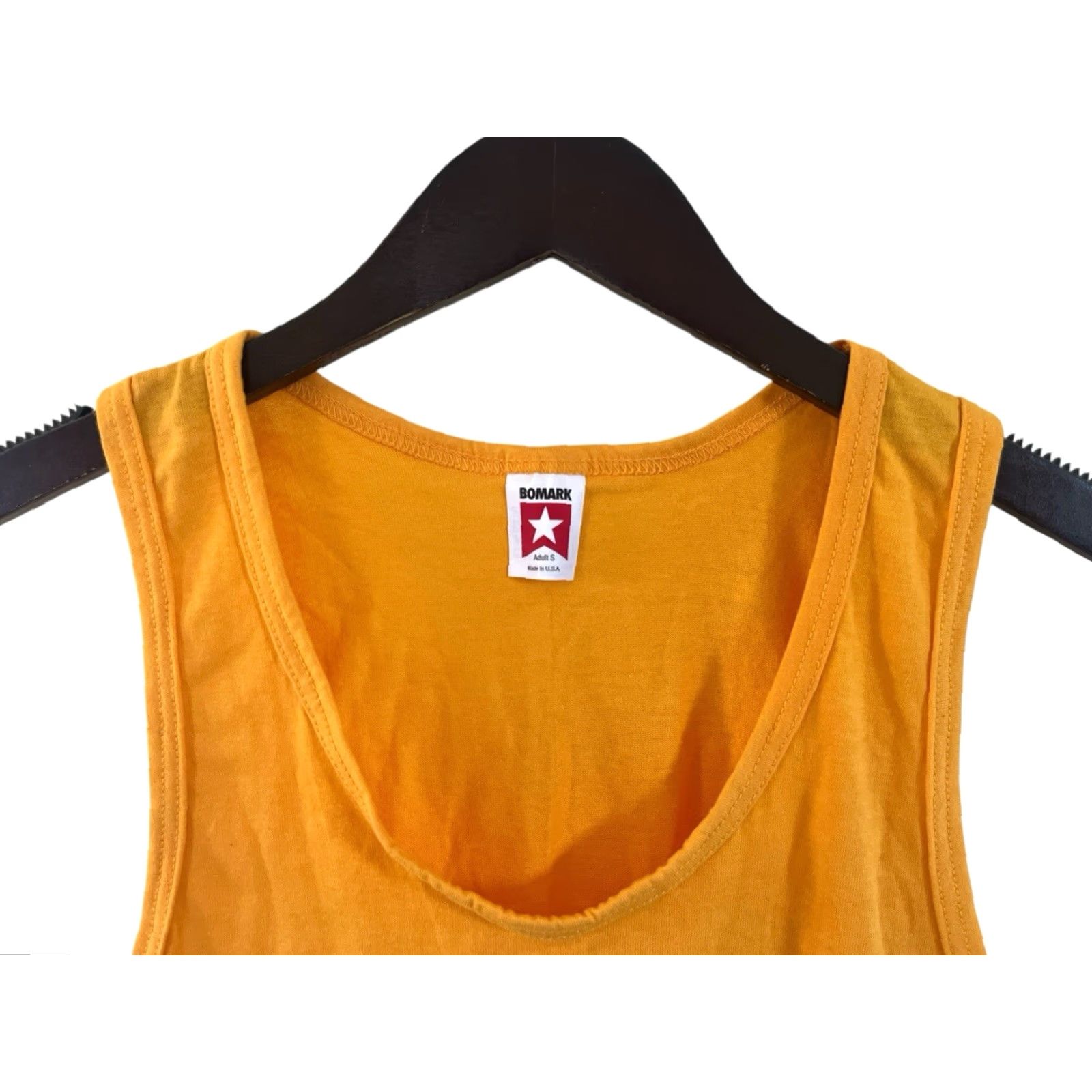 Vintage VINTAGE Bomark Tank Top Shirt Mens S Deadstock NWOT Made in USA 90s Athletic Gold Yellow Cotton/Poly Blend Solid 28.5” Long 23” Across Mens Size US S / EU 44-46 / 1 - 2 Thumbnail
