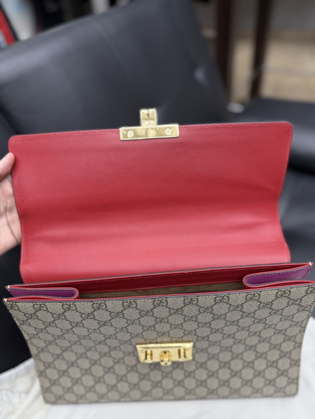 Gucci Gucci GG Supreme Handbag Shoulder Bag Padlock Purse $2300 Size ONE SIZE - 15 Thumbnail