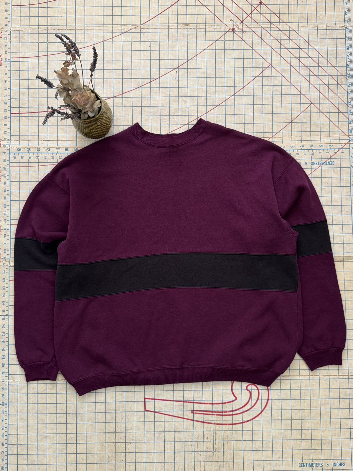 Hanes Vintage Hanes Premium Burgundy Striped Crewneck XL USA Made Size US XL / EU 56 / 4 - 1 Thumbnail