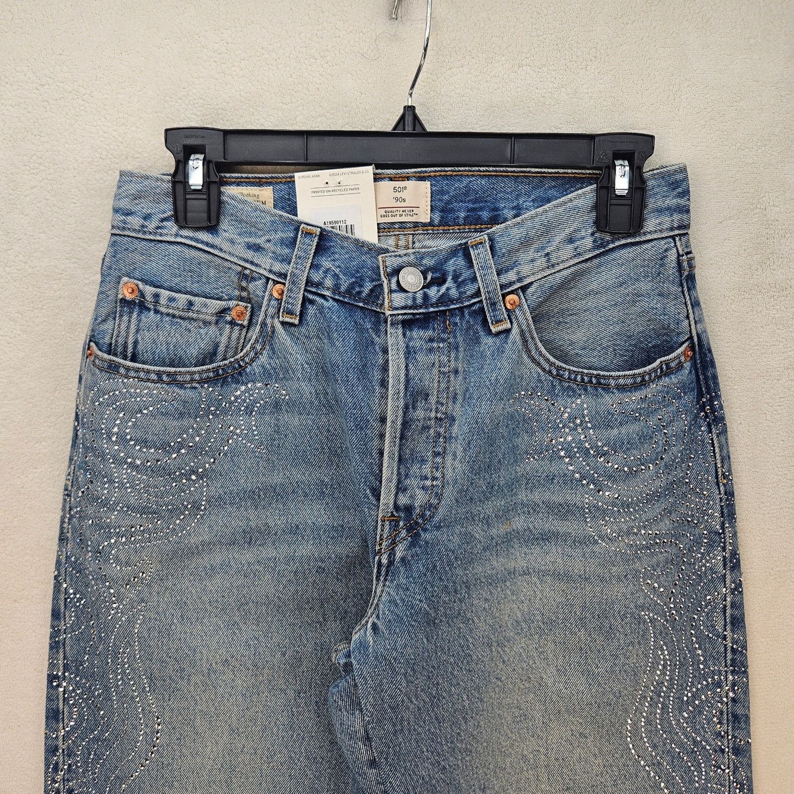 Levi's LEVI'S 501 X BEYONCE 90S STRAIGHT JEANS 26X30 CRYSTAL Size 26" / US 2 / IT 38 - 2 Thumbnail