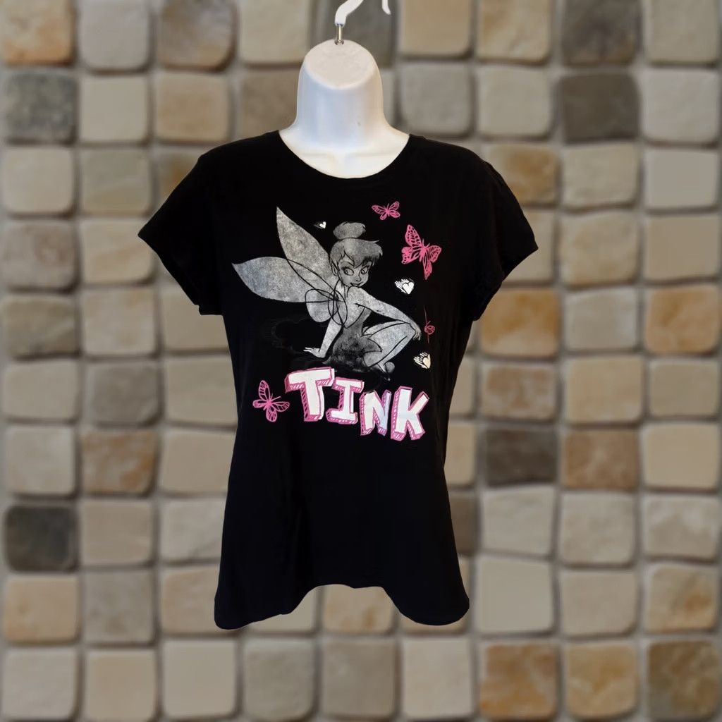 Disney Disney Tinkerball Butterfly Print Short Sleeve T Shirt Womens Juniors XXL Black Movie Size XXL / US 16-18 / IT 52-54 - 1 Thumbnail