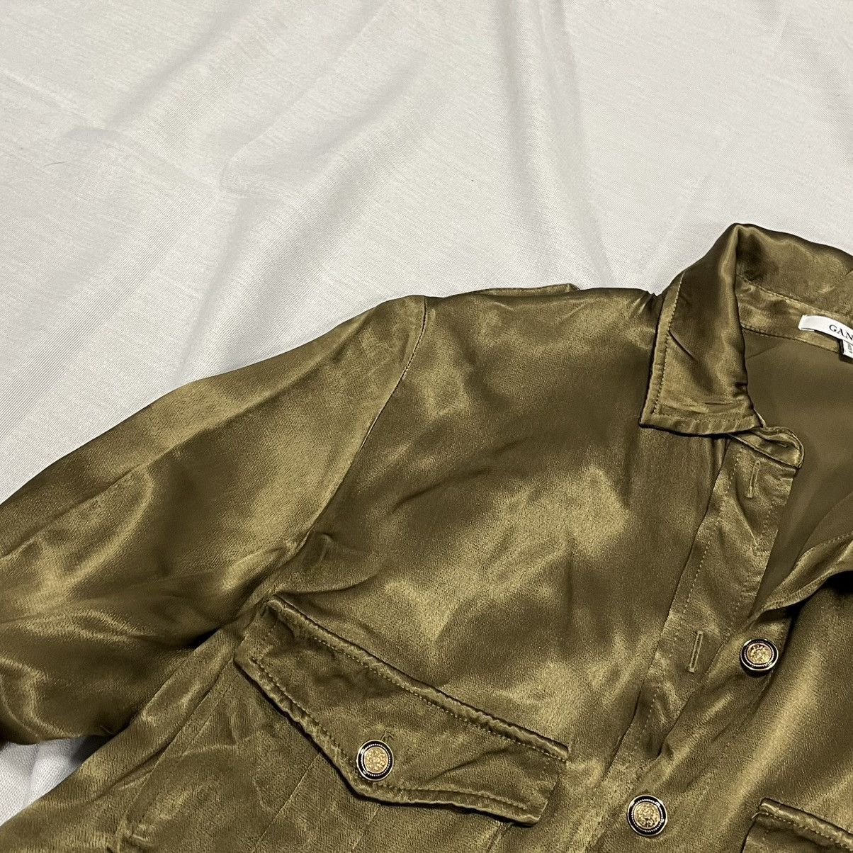 Ganni Khaki green Ganni satin button-up shirt Size M / US 6-8 / IT 42-44 - 8 Thumbnail
