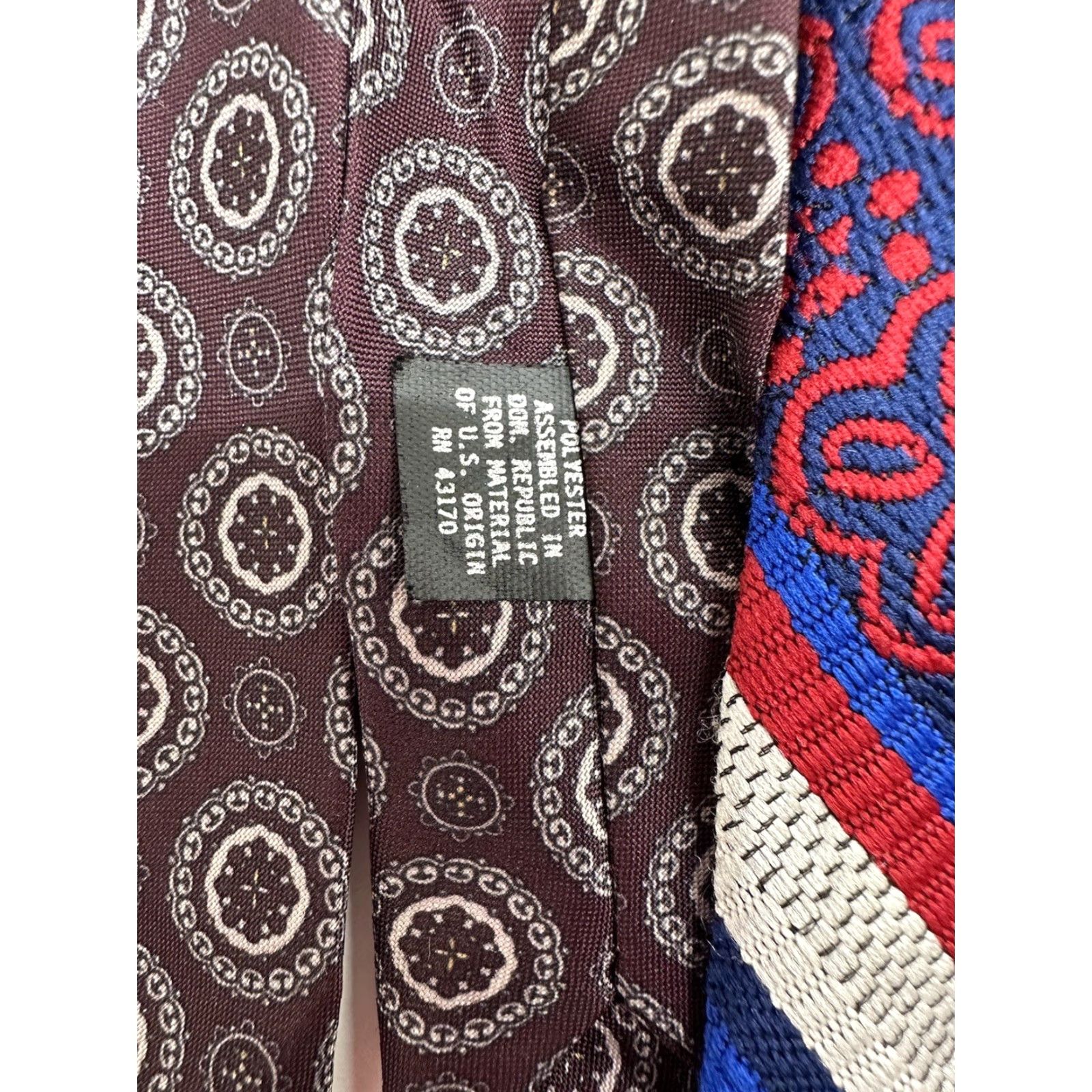 Vintage Mens Tie Set of 5 Lot Assorted Ties Size ONE SIZE - 5 Thumbnail