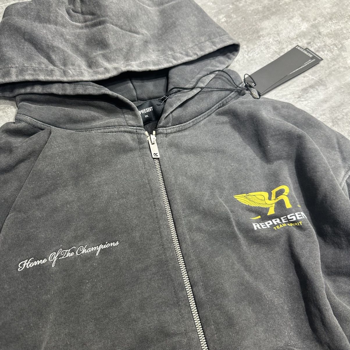 Represent Clo. Represent Team Spirit Zip Hoodie - Vintage Grey Size US XXL / EU 58 / 5 - 2 Thumbnail