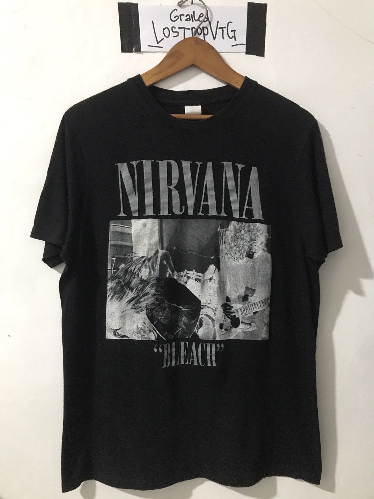 image of Band Tees x Nirvana Vintage Nirvana Bleach Band Tee in Black, Men's (Size Large)