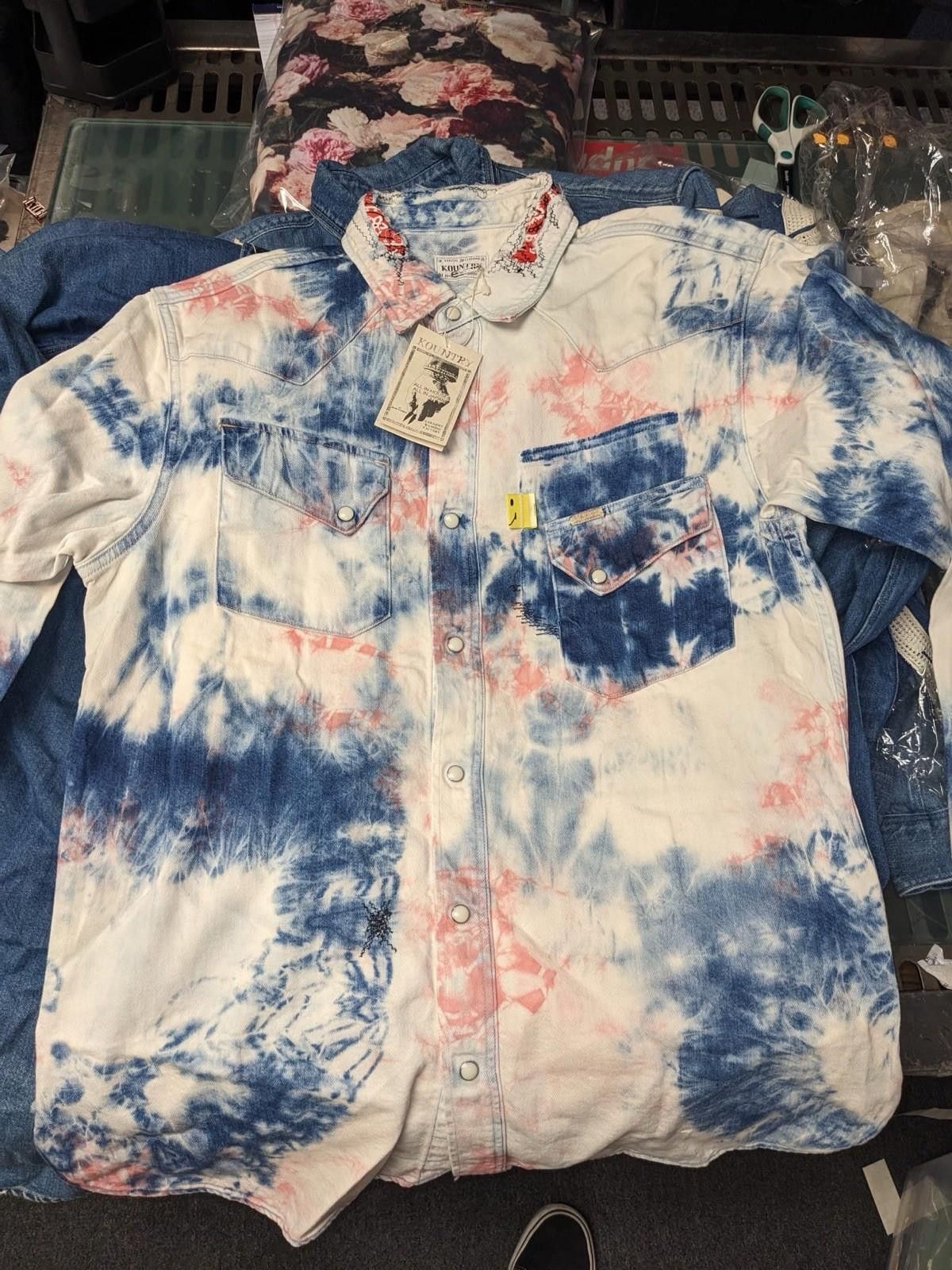 Kapital Kapital 8 oz Denim Western Shirt Ashbury Dyed Indigo Pink 4 Size US XL / EU 56 / 4 - 5 Thumbnail