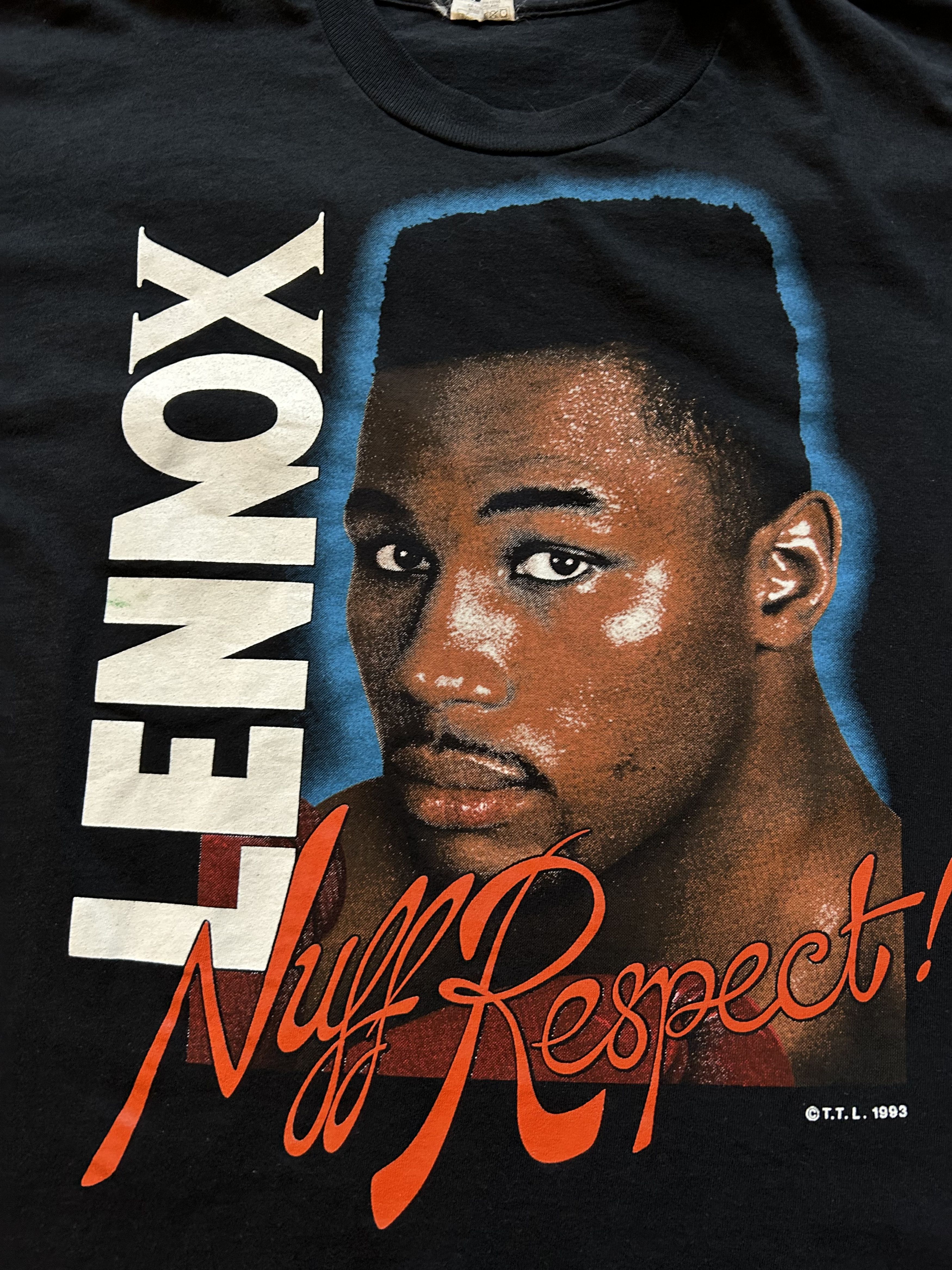 Other Vintage 1993 single stitch Lennox Lewis Nuff Respect t shirt Size US L / EU 52-54 / 3 - 4 Thumbnail