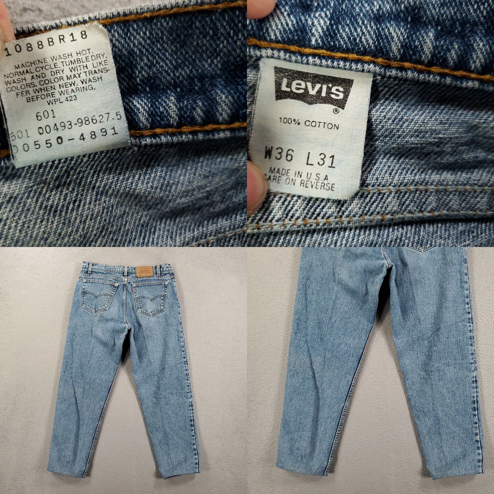 Levi's VINTAGE Levi's Jeans Mens 36 Relaxed Fit 550 Blue Distressed USA Hemmed 36x39 Size US 36 / EU 52 - 8 Thumbnail