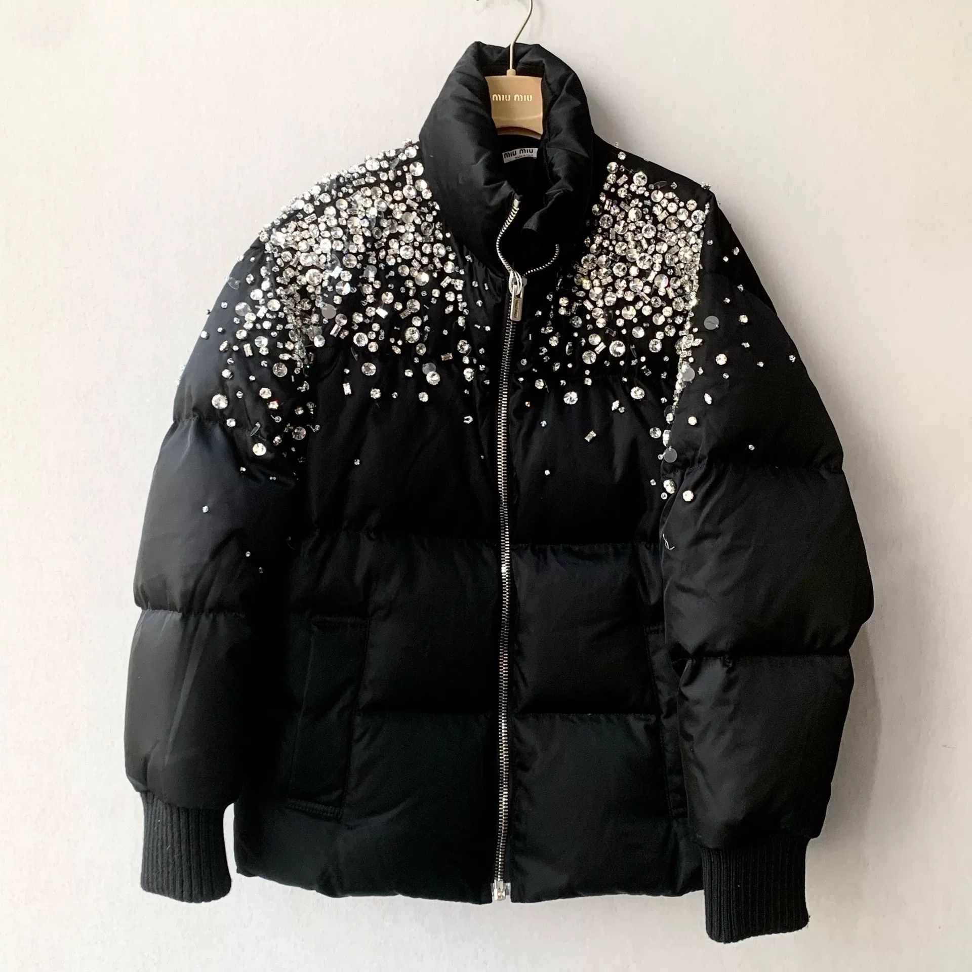 Miu Miu MIU MIU Black Sparkly Star Down Jacket Size XS / US 0-2 / IT 36-38 - 1 Thumbnail