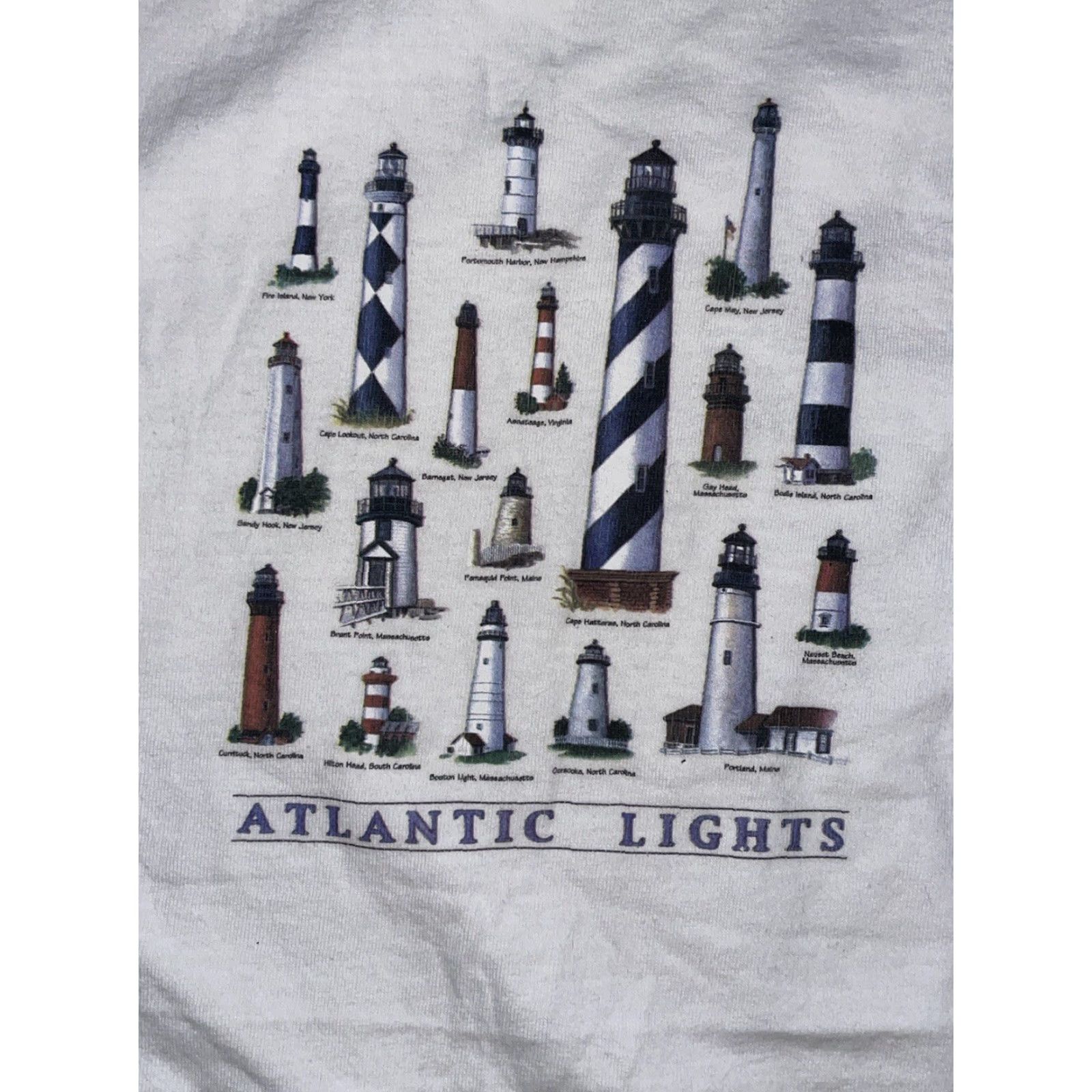 Anvil VINTAGE Anvil T-Shirt Lighthouse Blue White L Men 1988-90 Size US L / EU 52-54 / 3 - 2 Thumbnail