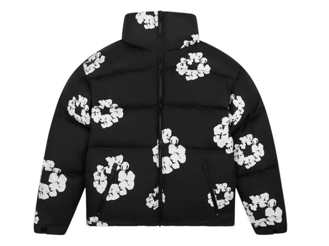 DENIM TEARS Cotton Wreath Puffer Down Jacket Black Size US XL / EU 56 / 4 - 1 Preview