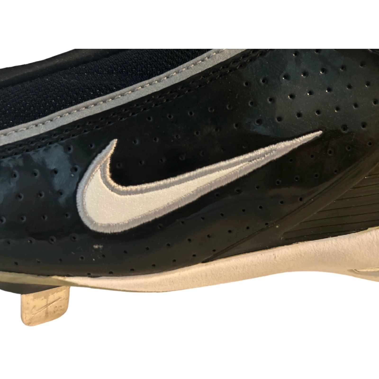 Nike VINTAGE Nike Air Zoom Respect Cleats Baseball Spikes NIB 2002 Men’s 9 Black Cleats Ballpark Nike Air Zoom Respect Mens 9 Size ONE SIZE - 4 Thumbnail