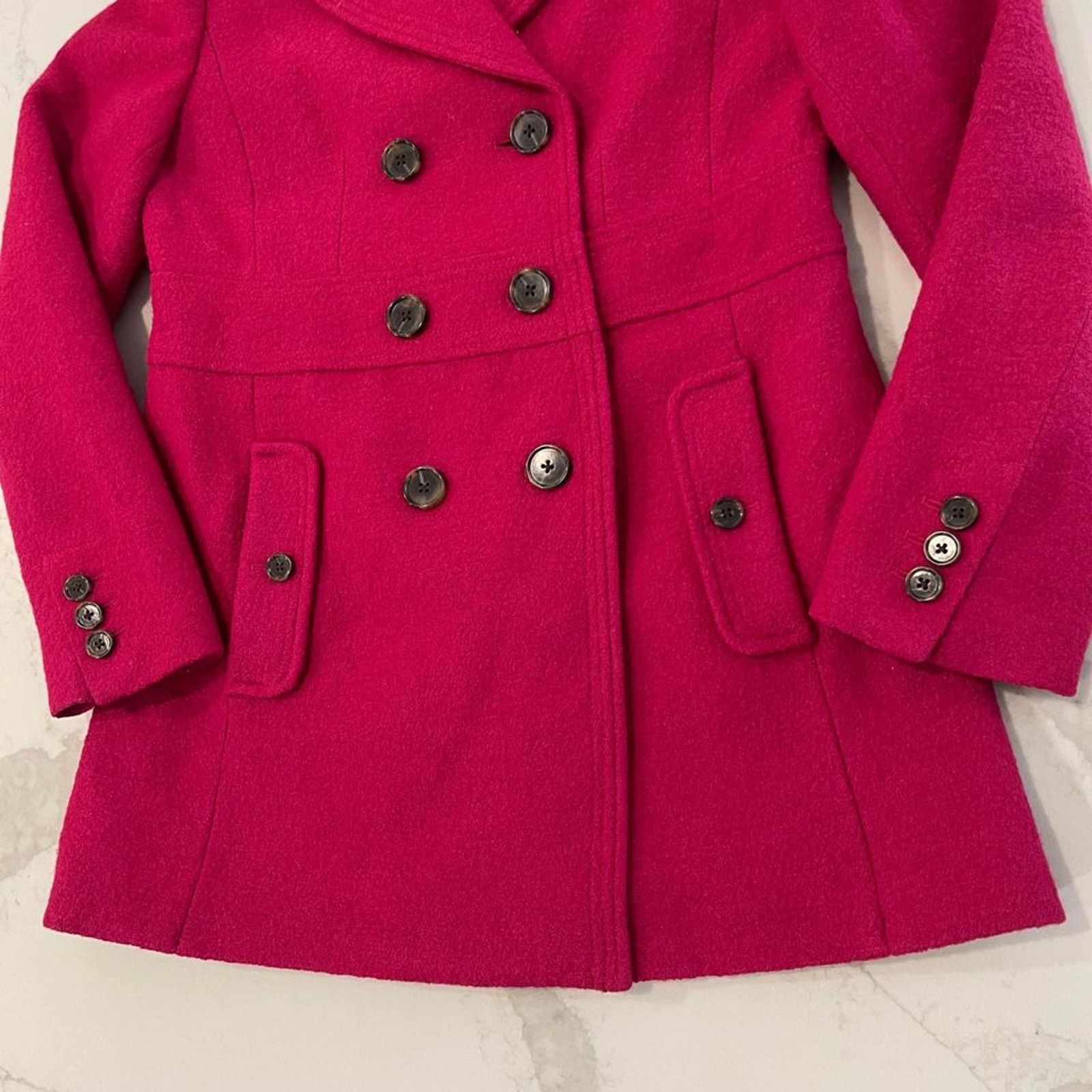 Loft Ann Taylor Loft Magenta Pink Peacoat Wool Blend Women's 6 Size M / US 6-8 / IT 42-44 - 2 Thumbnail