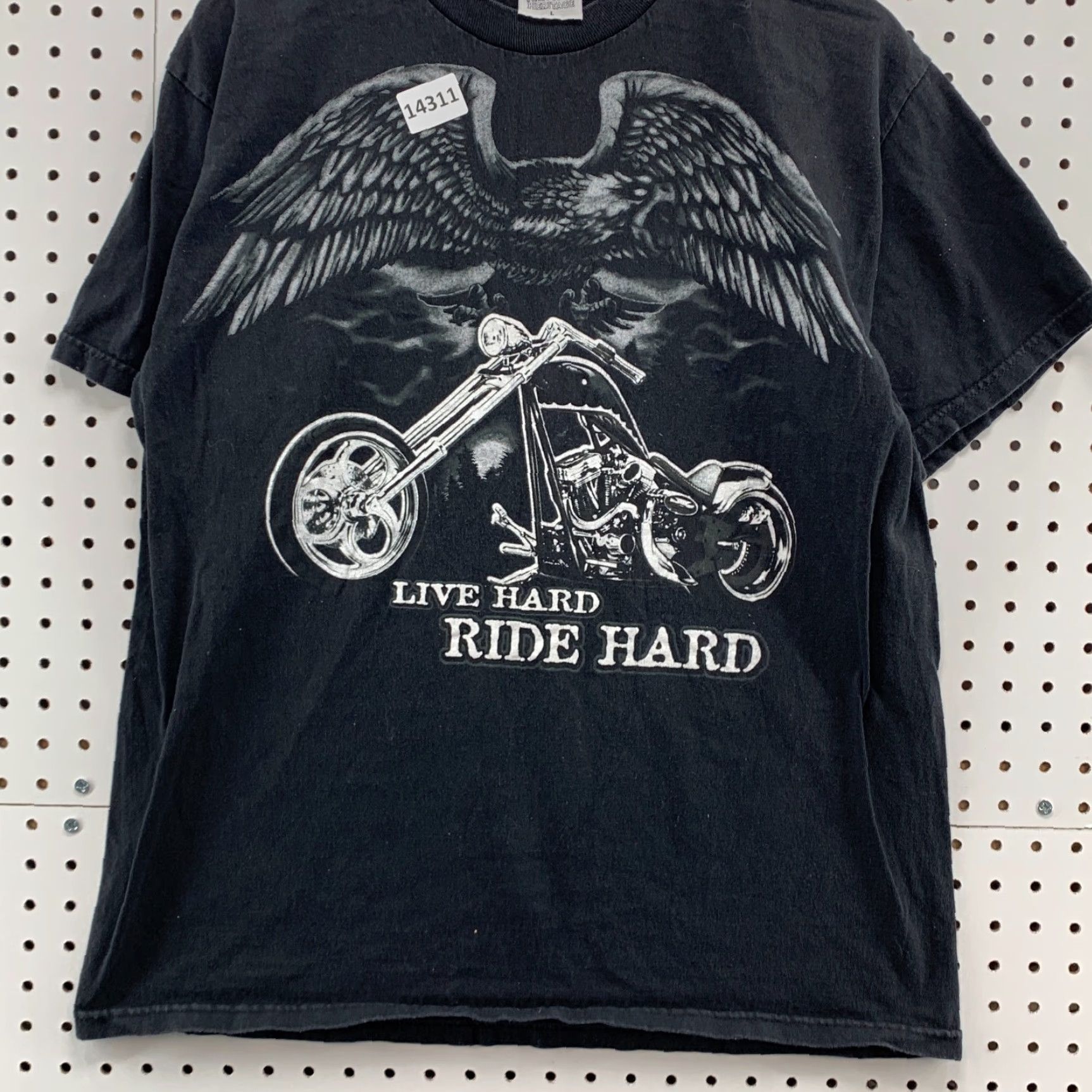 Vintage VINTAGE National Heritage Eagle Motorcycle Live Hard Ride Hard Black Short Sleeve Shirt Size US L / EU 52-54 / 3 - 6 Thumbnail