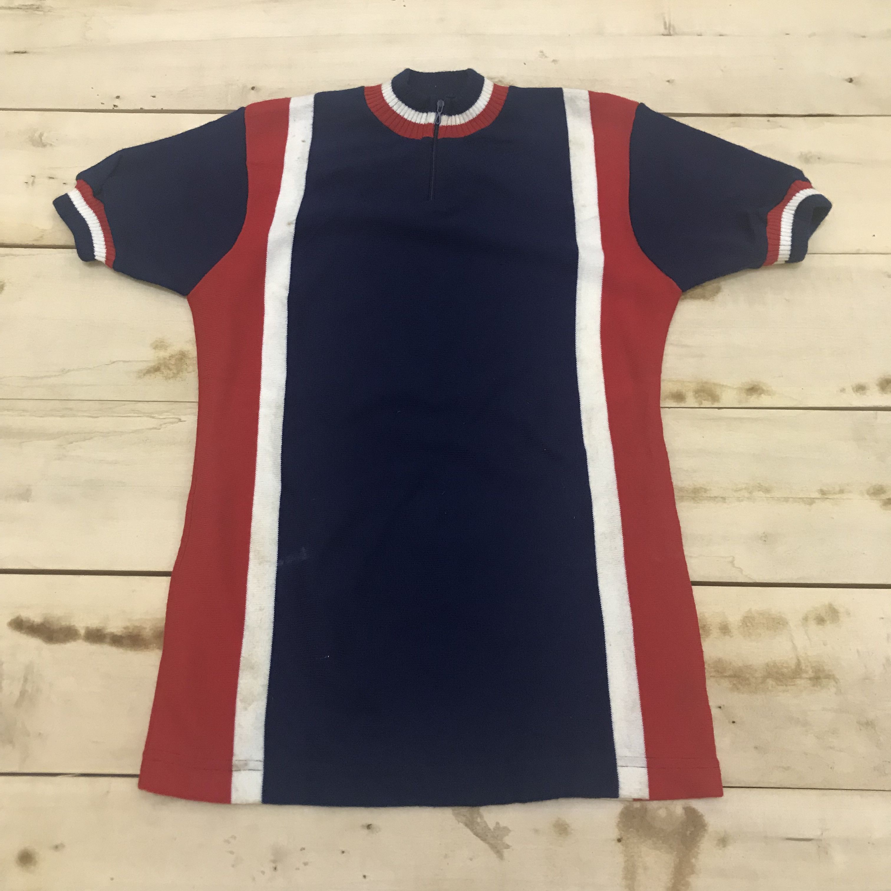 Vintage I36 RARE! VTG French Cycling jersey Tricots du Rocher Size US M / EU 48-50 / 2 - 2 Thumbnail