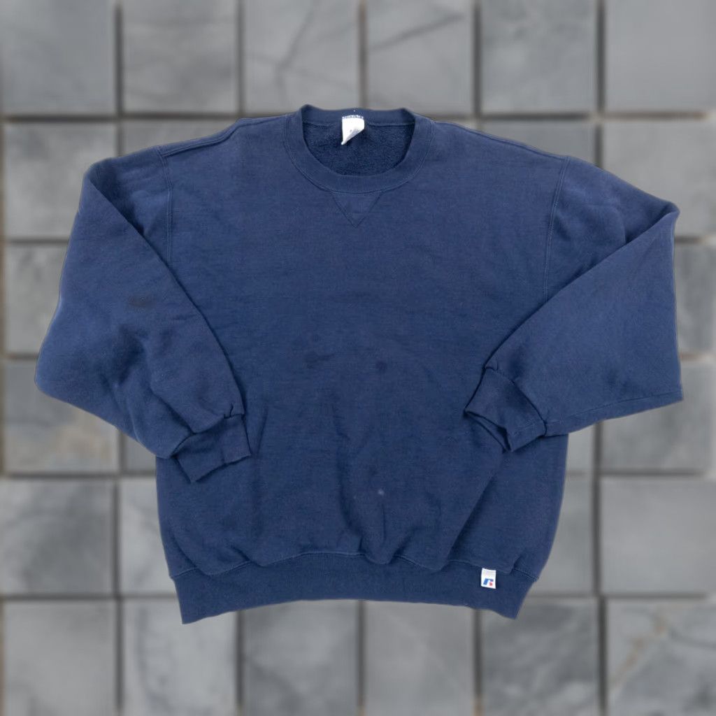 Russell Athletic VINTAGE Russell Athletic Sweatshirt Adult Large Blue Crewneck Mens Y2K Size US L / EU 52-54 / 3 - 1 Thumbnail