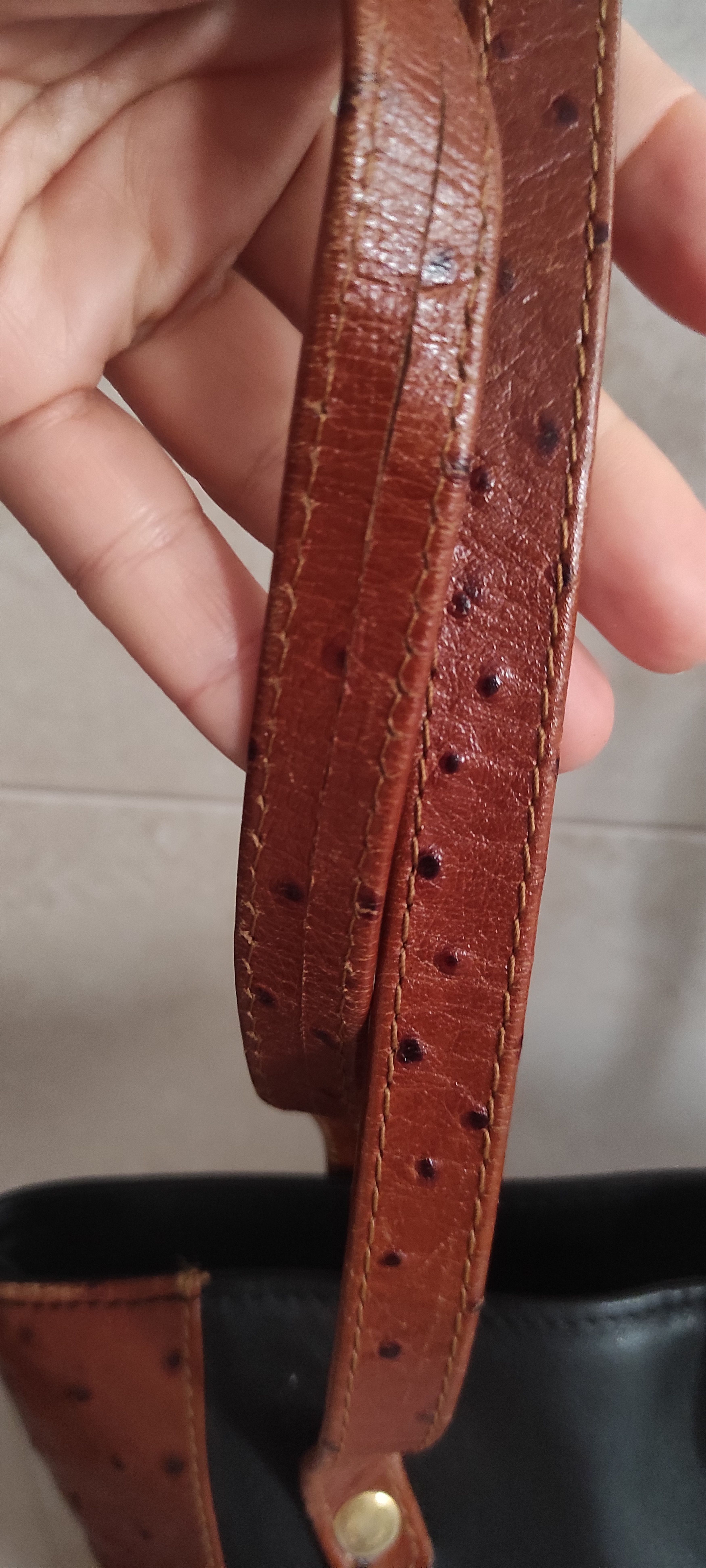 Leather × Vintage Pourchet Paris Leather Bag Genuine Leather Made in France Size ONE SIZE - 8 Thumbnail