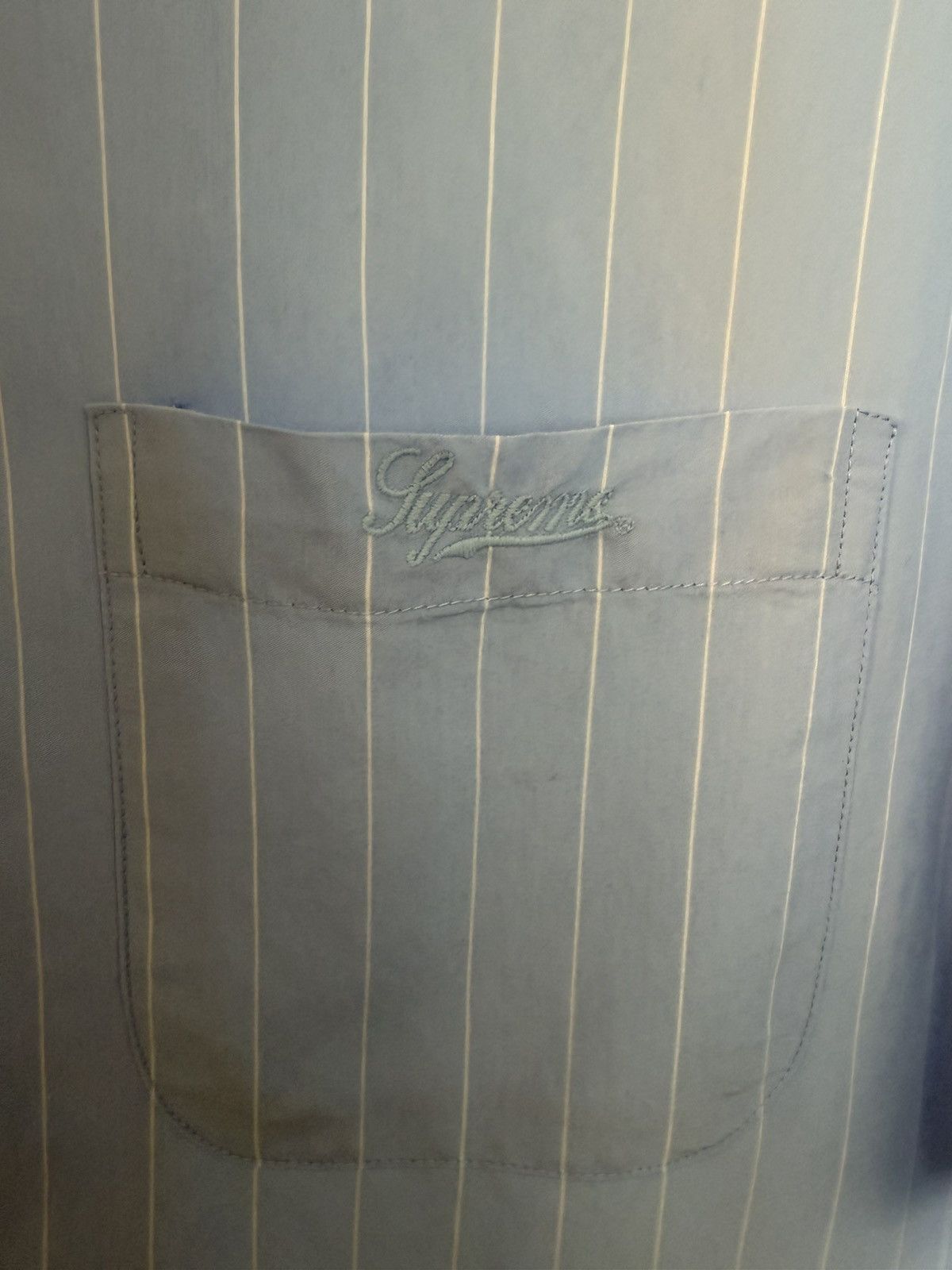 Supreme Supreme Short-Sleeve Pajama Shirt Light Blue Striped SS25 Size US M / EU 48-50 / 2 - 4 Thumbnail