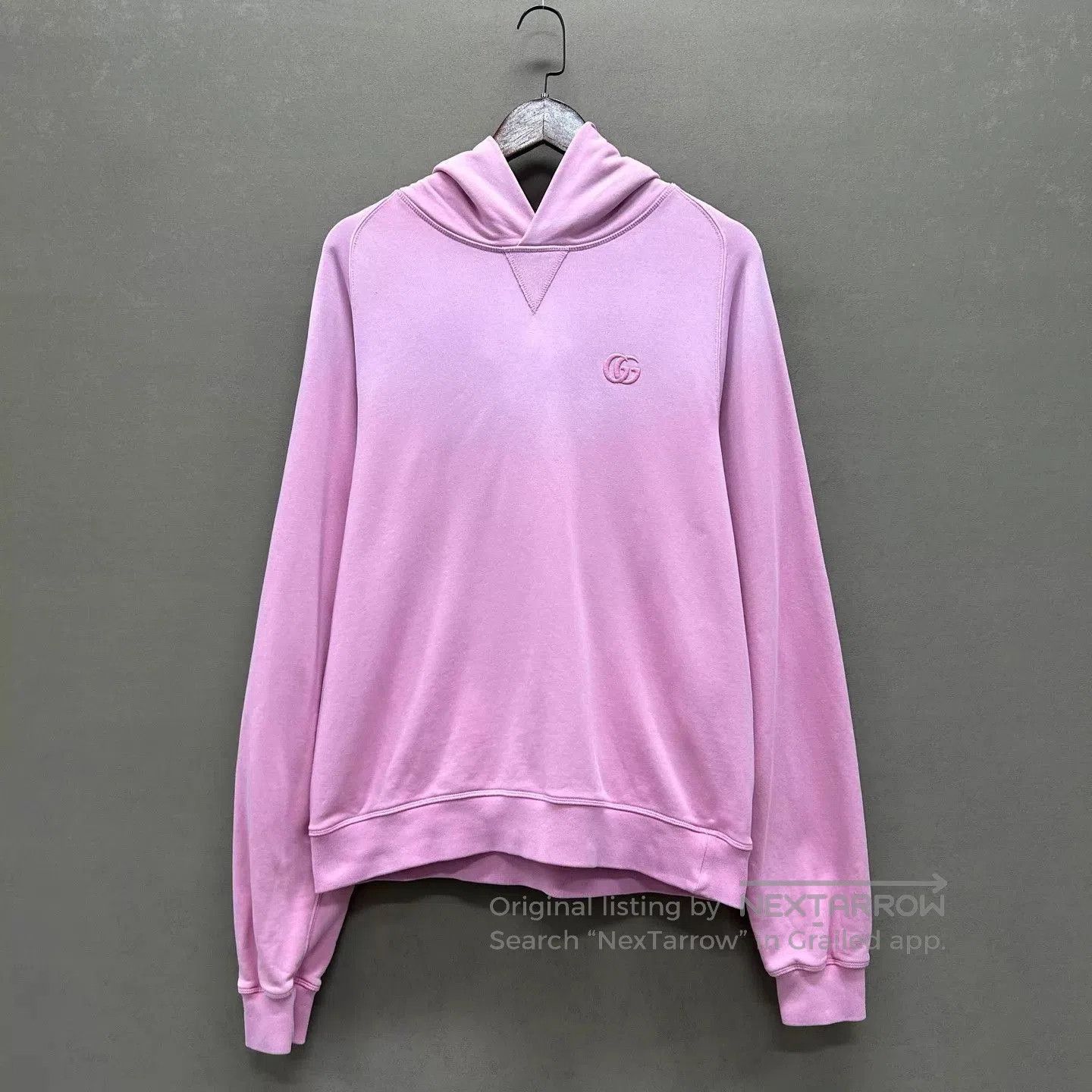 Gucci Pink Hoodie with Embroidered Logo, Size M. Size US M / EU 48-50 / 2 - 1 Thumbnail