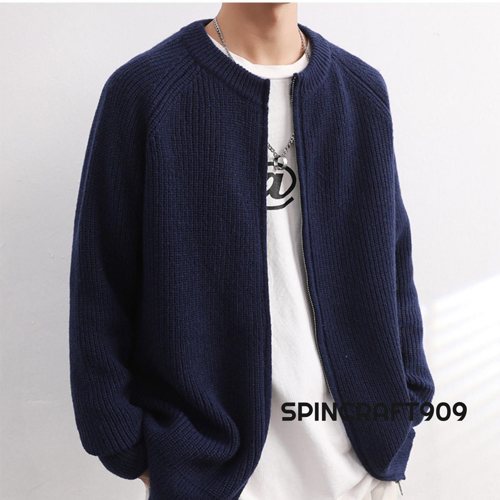 Vintage Blue Button Cardigan Sweater Size US L / EU 52-54 / 3 - 2 Thumbnail