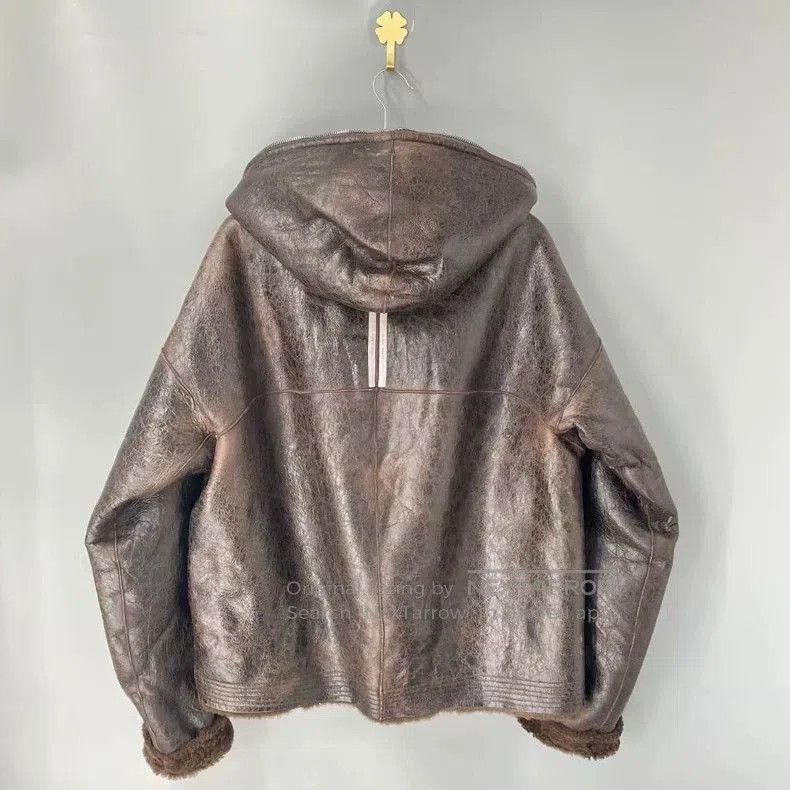 Rick Owens Rick Owens Fur-and-fur integrated double-sided leather coat Size US L / EU 52-54 / 3 - 3 Thumbnail