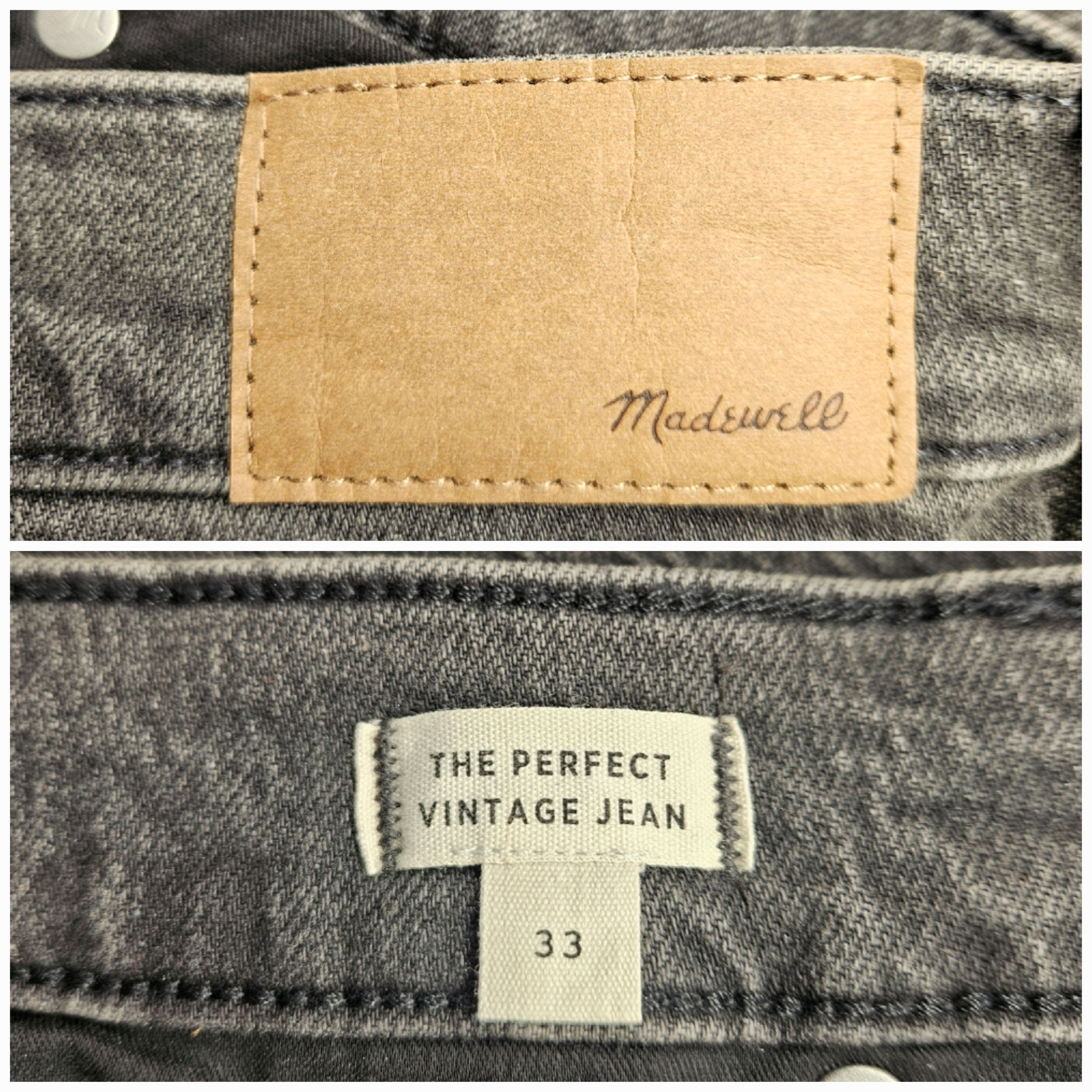 Madewell Madewell Size 33 Jeans Perfect Vintage Black Grey Wash High Size 42" / US 20 - 9 Thumbnail