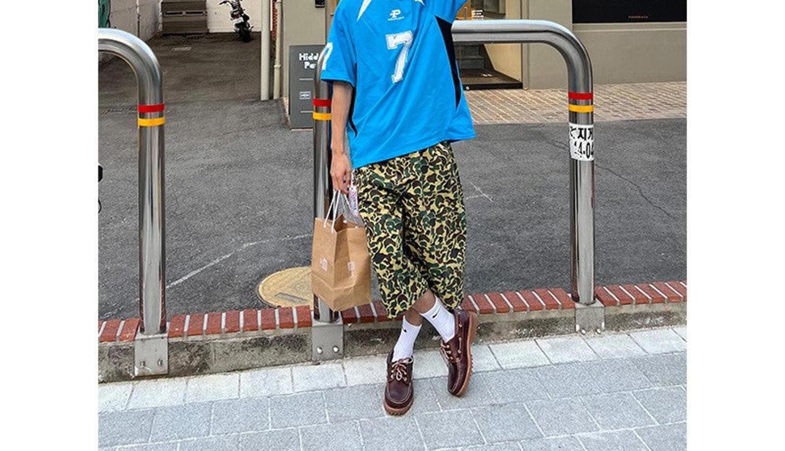 Vintage Camo Print Baggy Jorts, Baggy Shorts Size US 33 - 4 Thumbnail