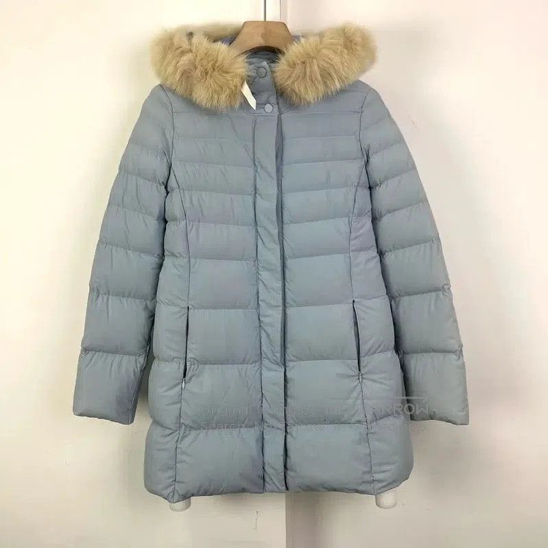 Max Mara MaxMara Light Blue Long Down Jacket . Size XS / US 0-2 / IT 36-38 - 1 Thumbnail